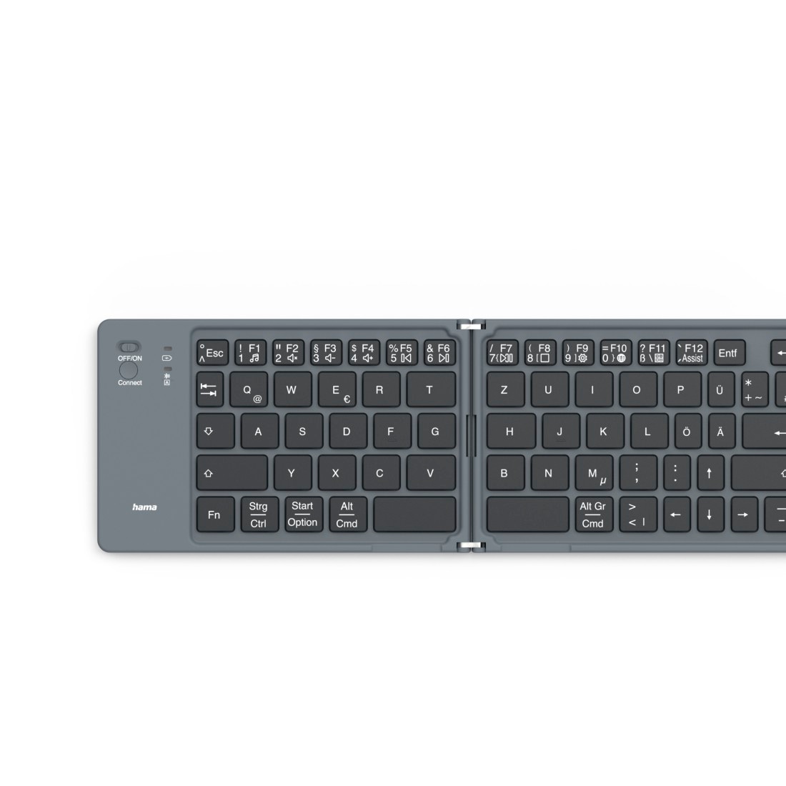 Hama Ultra-Slim-Bluetooth-Tastatur »Faltbare Tastatur (Mini-Tastatur Bluetooth, Wireless, für Tablet/iPad)« (Multimedia-Tasten) kompakt, universell einsetzbar, robust