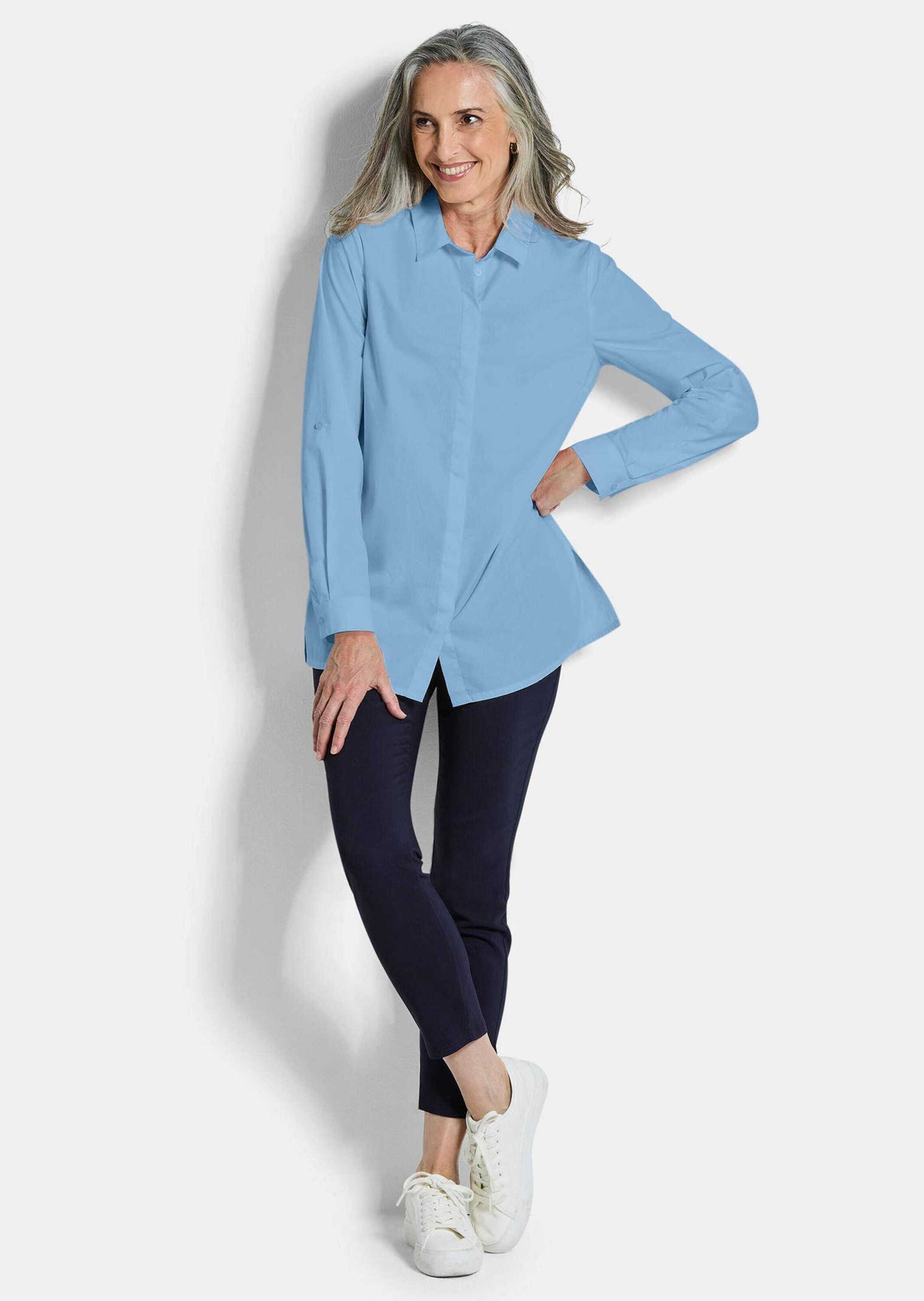 GOLDNER Hemdbluse »Baumwollbluse mit Hemdkragen« Mit Seitenschlitzen