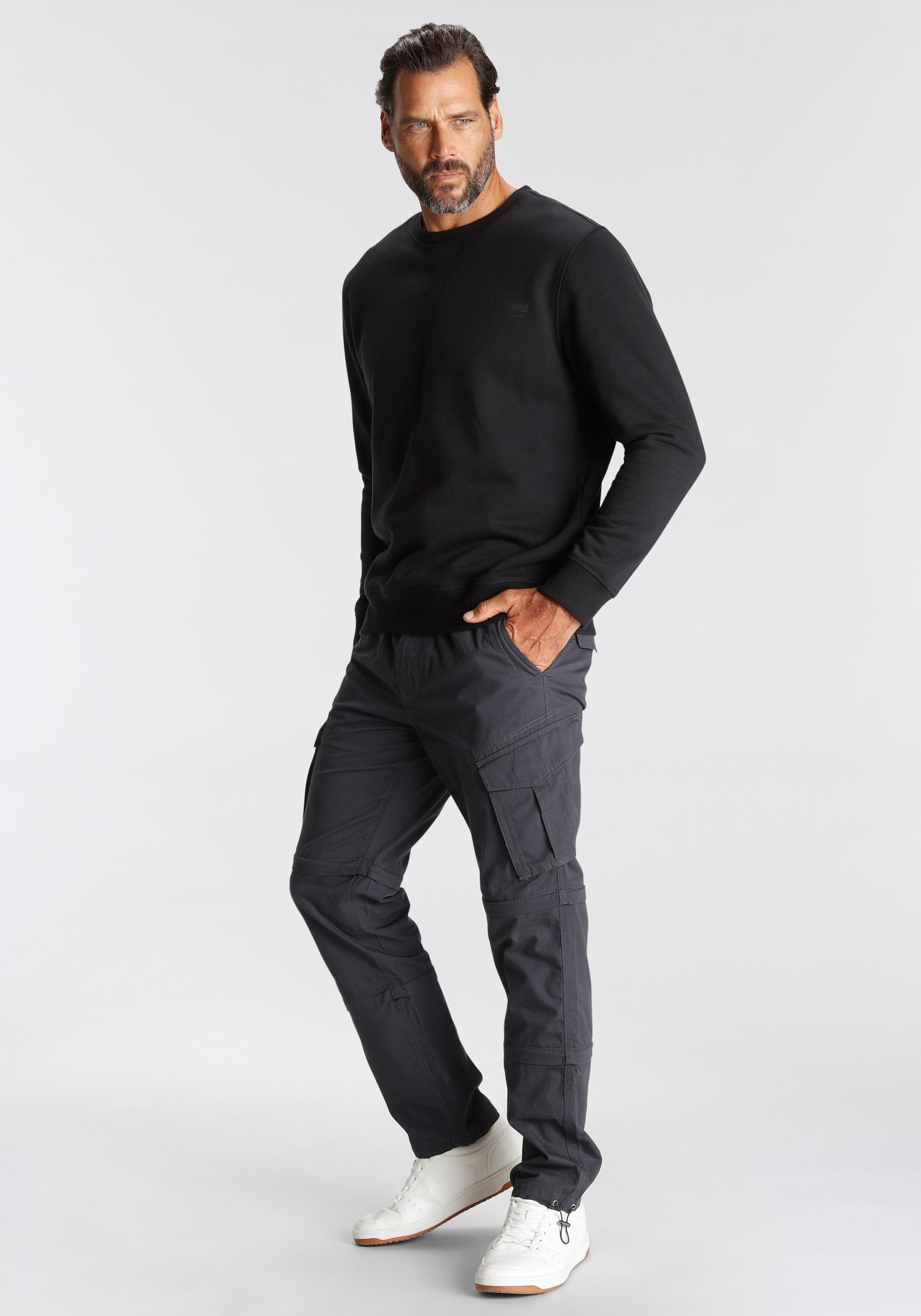 Man's World Sweatshirt, Langarm, Basic-Stil, unifarben, Rundhalsausschnitt