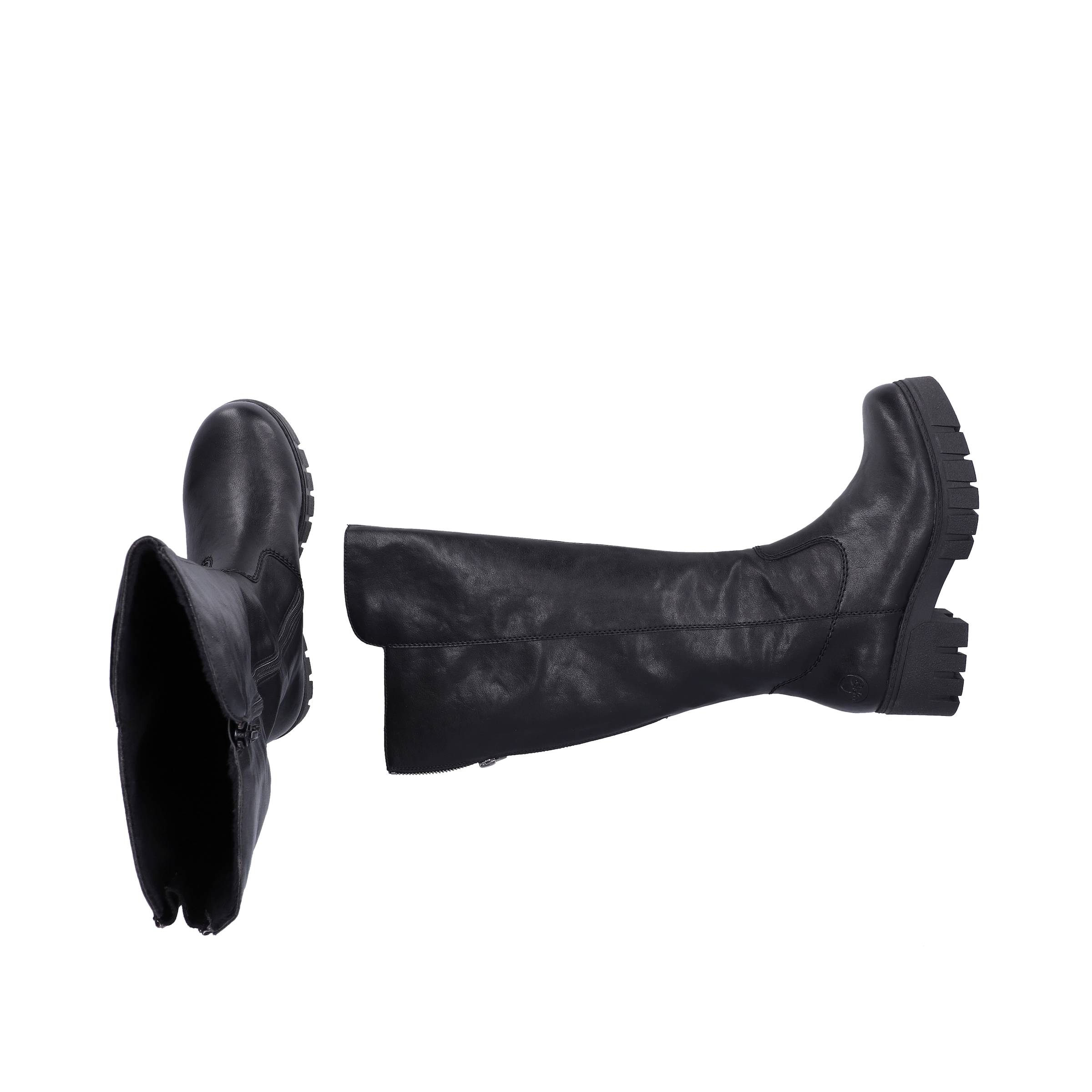 Rieker Stiefel  Langschaftstiefel mit Reißverschluss hinten und markantem Blockabsatz