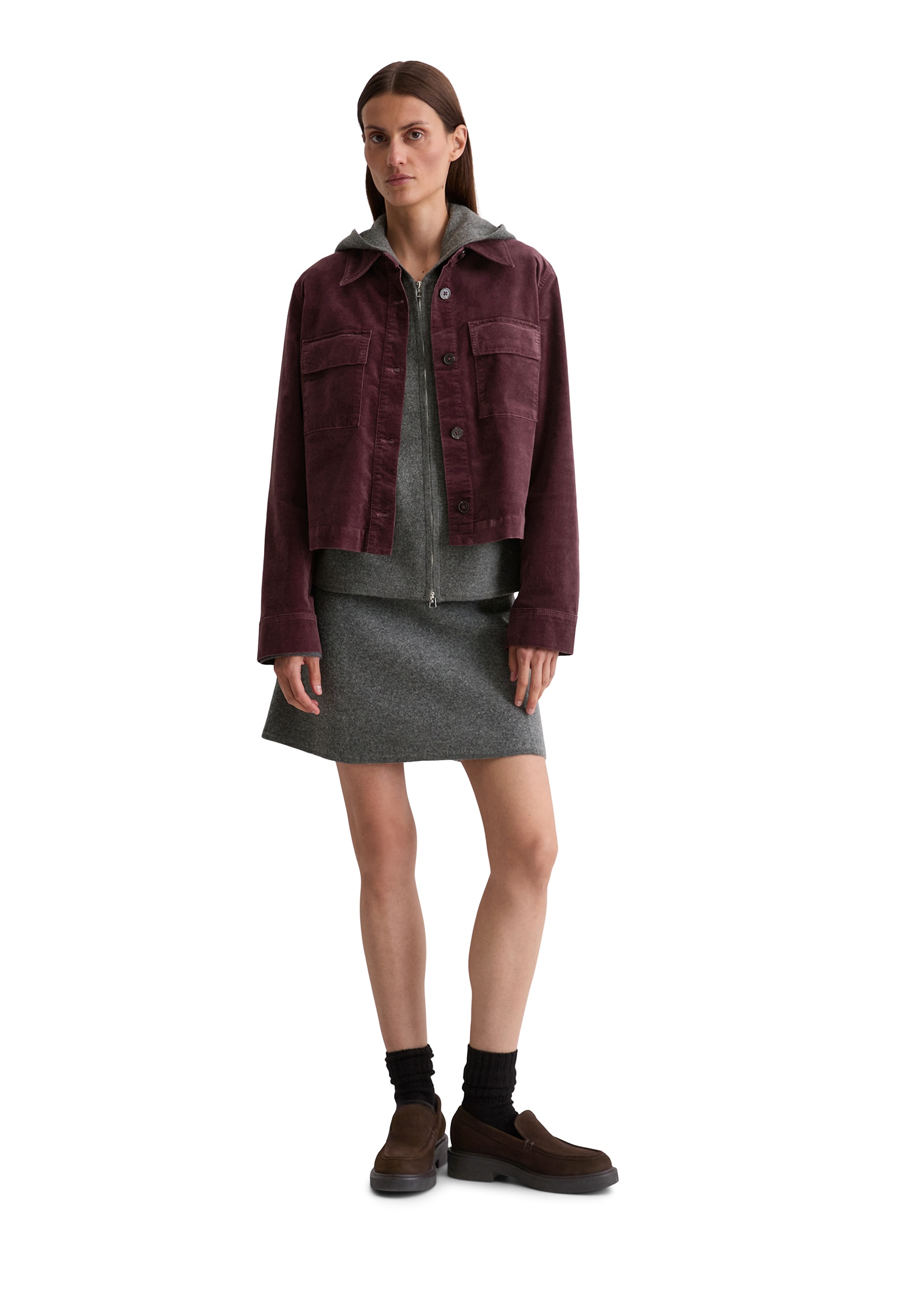 Marc O'Polo Kurzjacke aus Samt, , regular fit, aus Organic-Cotton-Viskose-Stretch