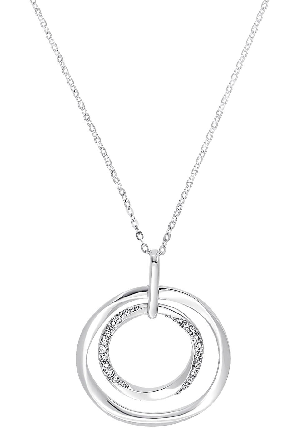 Amor Kette mit Anhänger »Circles, 2022057«, mit Zirkonia (synth.)