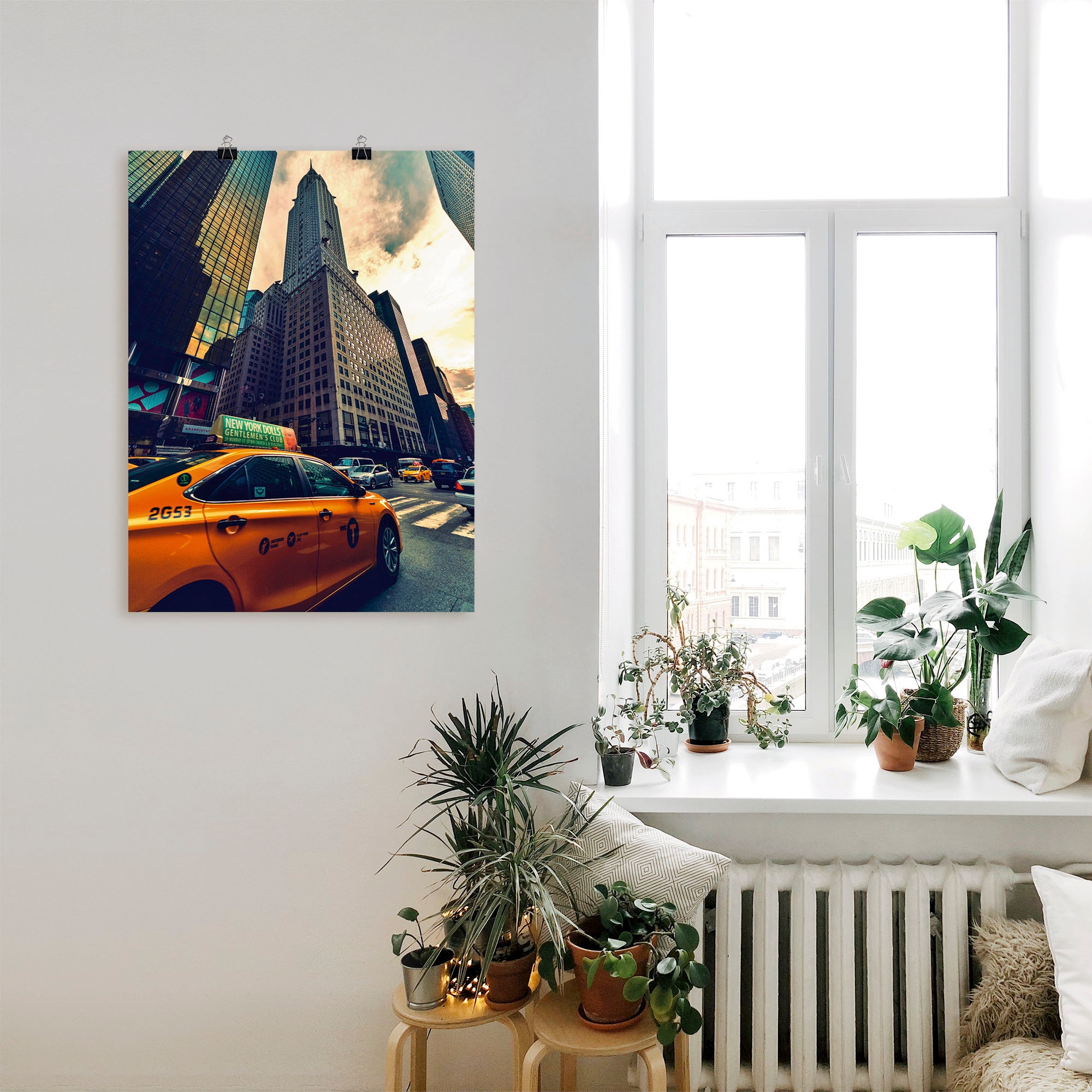 Artland Wandbild »Taxi in New York«, Gebäude, (1 St.), als Leinwandbild, Poster in verschied. Größen
