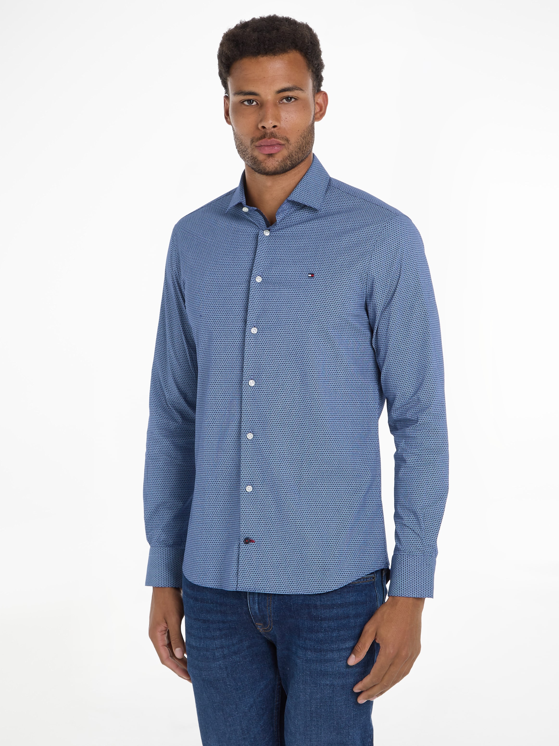 Businesshemd »CL STRETCH GEO PRINT SF SHIRT«, mit Minimal-Print