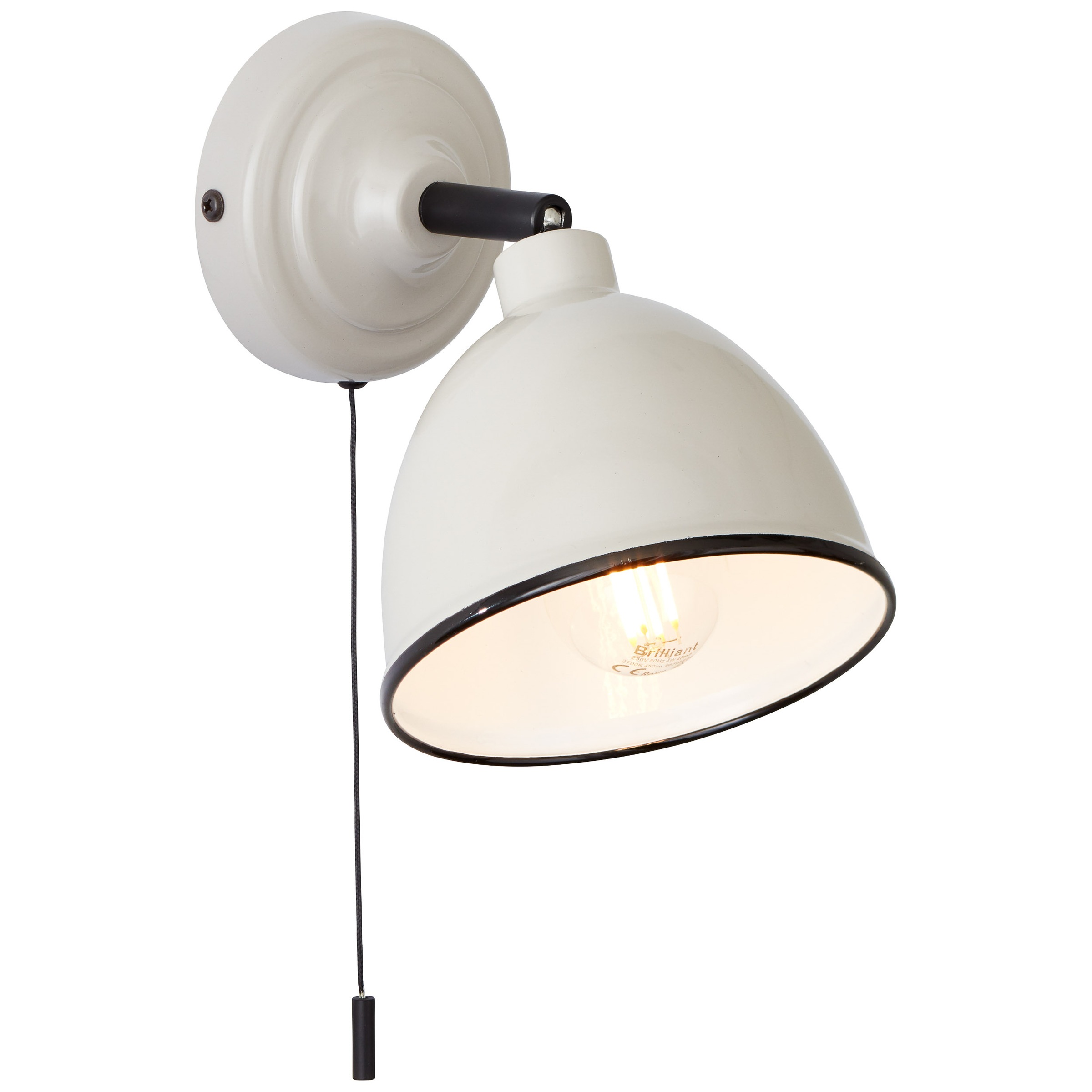 Brilliant Wandleuchte »Telio«, 1 flammig, Leuchtmittel E14 | ohne Leuchtmittel, Wandlampe mit Zugschalter