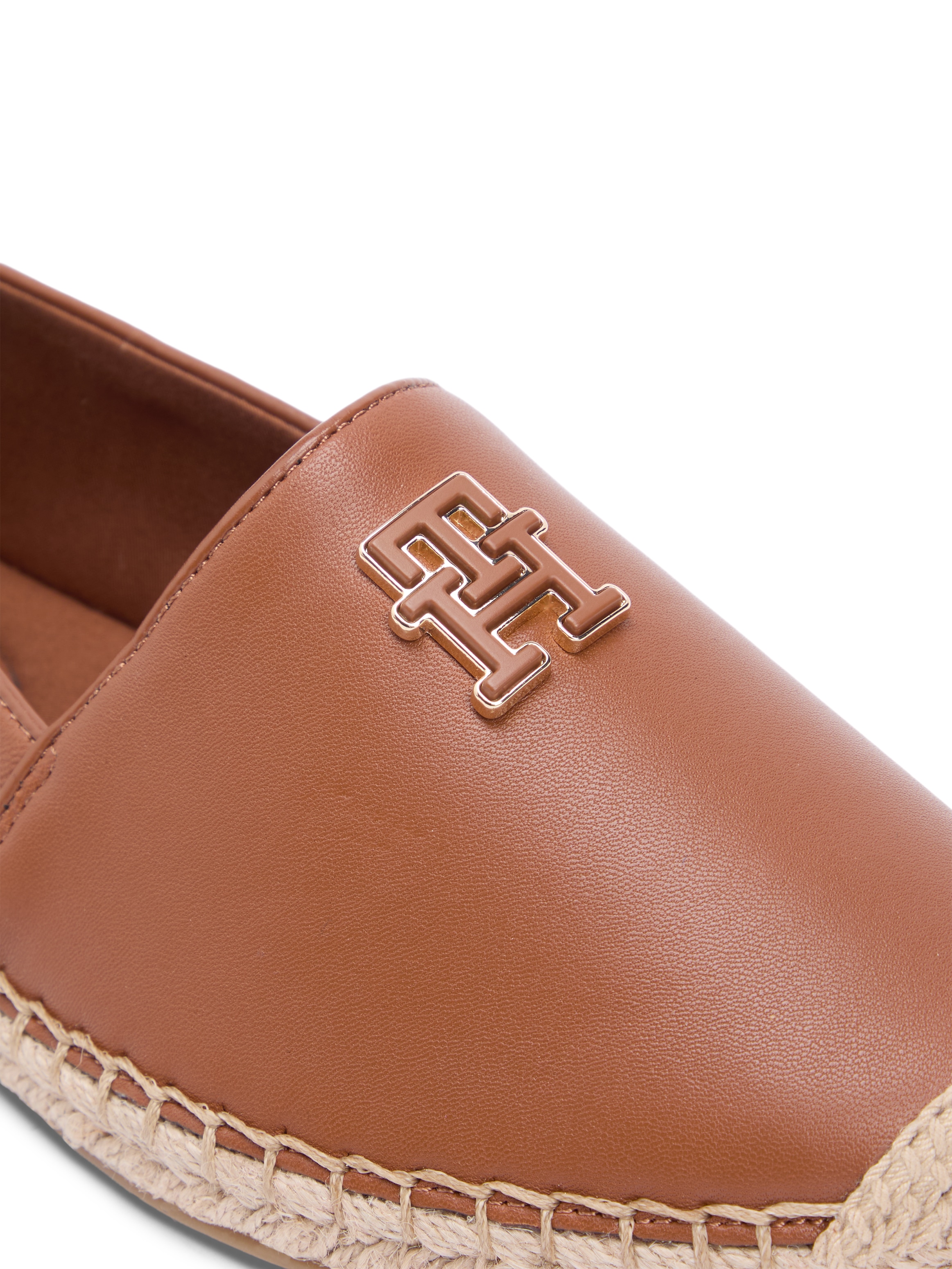 Tommy Hilfiger Espadrille »TH LOGO LEATHER ESPADRILLE«  Sommerschuh, Slipper, Schlupfschuh mit typischer Juteverzierung