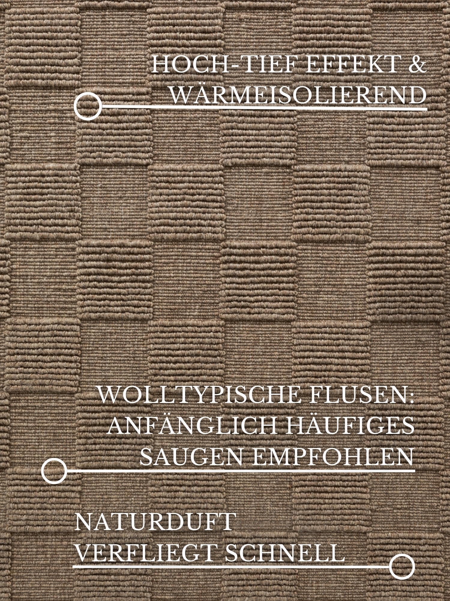 Villeroy & Boch Wollteppich »Scala« rechteckig 10 mm Höhe Handgewebt, Wolle, Kariert, Natur, 3D-Struktur, Karo, Wohnzimmer