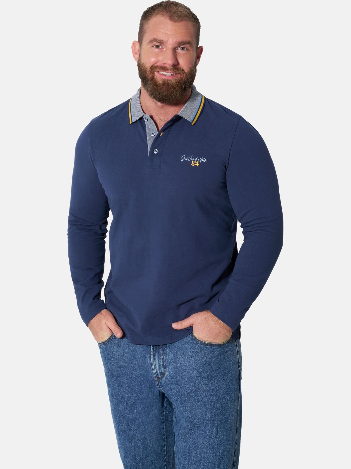 Jan Vanderstorm Langarm-Poloshirt »Doppelpack Langarm-Poloshirt STEY«