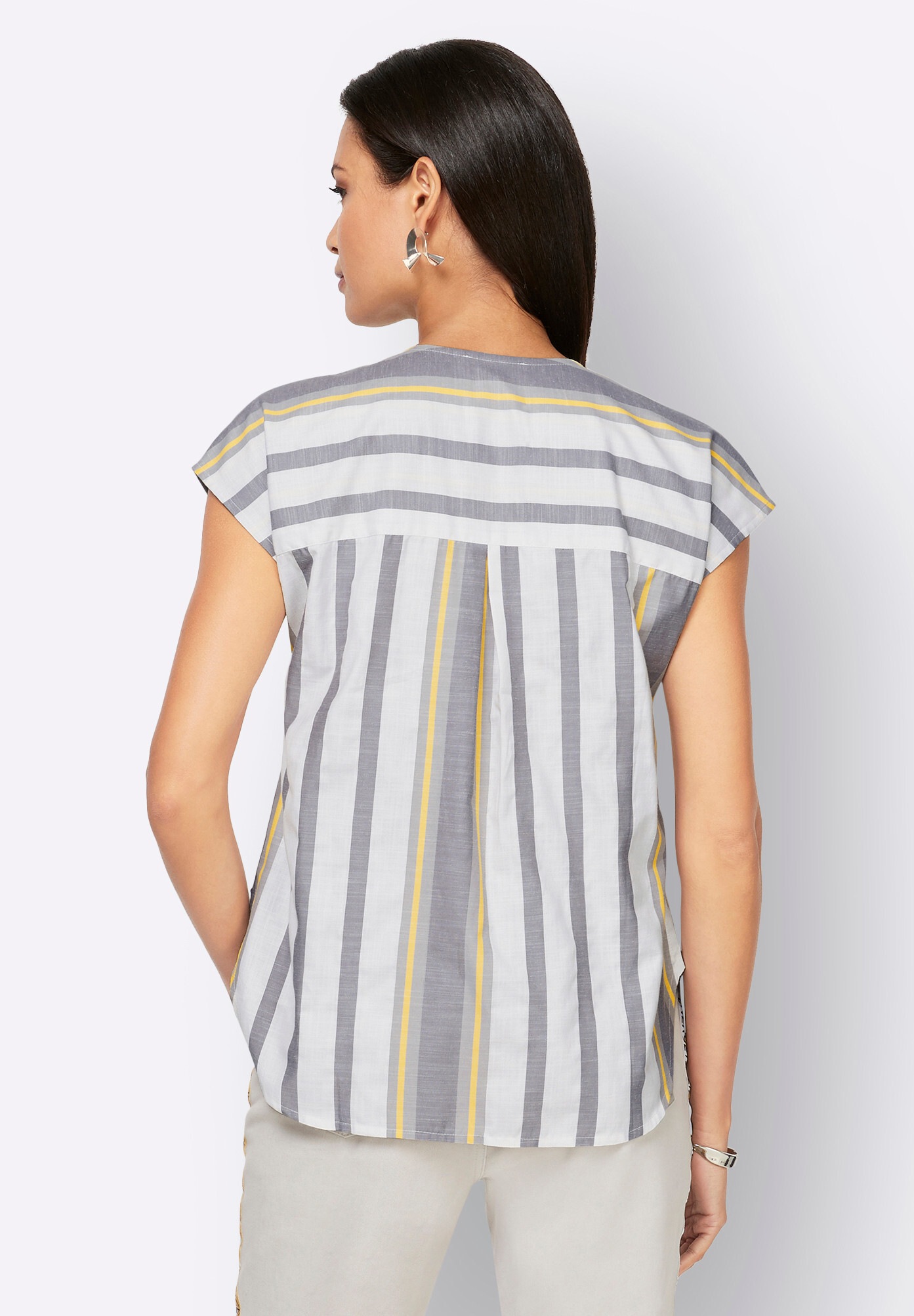 creation L Klassische Bluse »Bluse Kurzarmbluse im Streifen-Dessin«