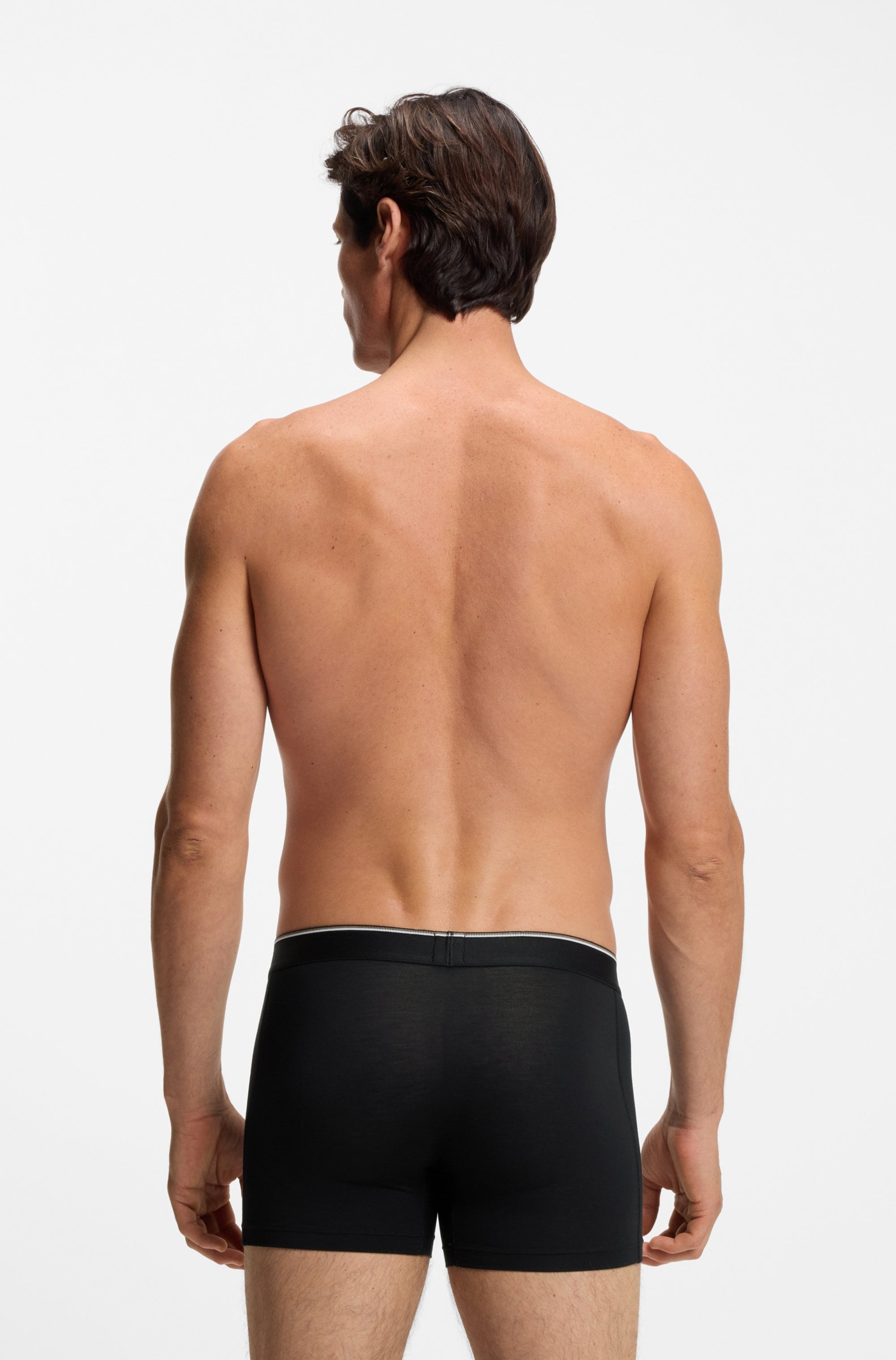 BOSS Boxer »Boxer Brief 3P Bamboo«, (Packung, 3 St.), mit Logoschriftzug auf dem Bund