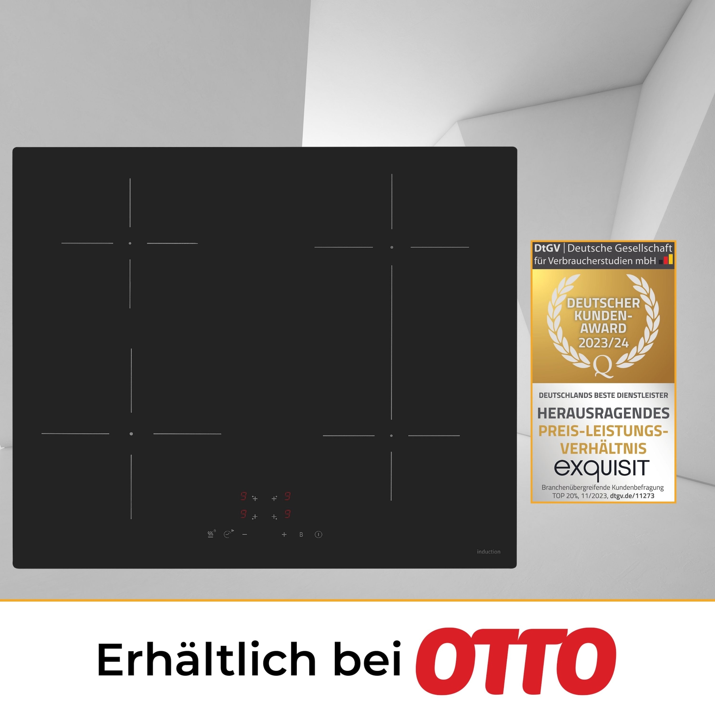 exquisit Induktions-Kochfeld »EKI600-SF-B-380« mühelos temperaturgesteuert Schokolade schmelzen o. Pommes frittieren