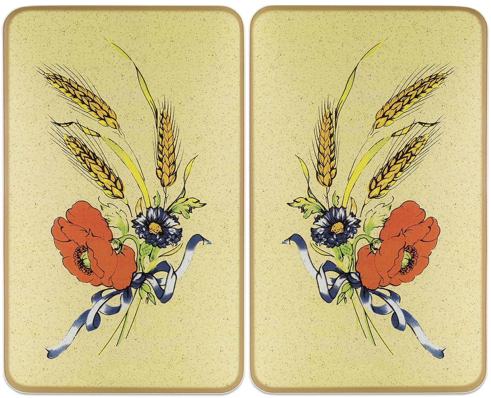Maximex Herd-Abdeckplatte »Universal Modell Kornblumen«, (Set, 2 tlg.), Herdabdeckung für alle Herdarten, kratzfest, mit rutschfesten Füßen