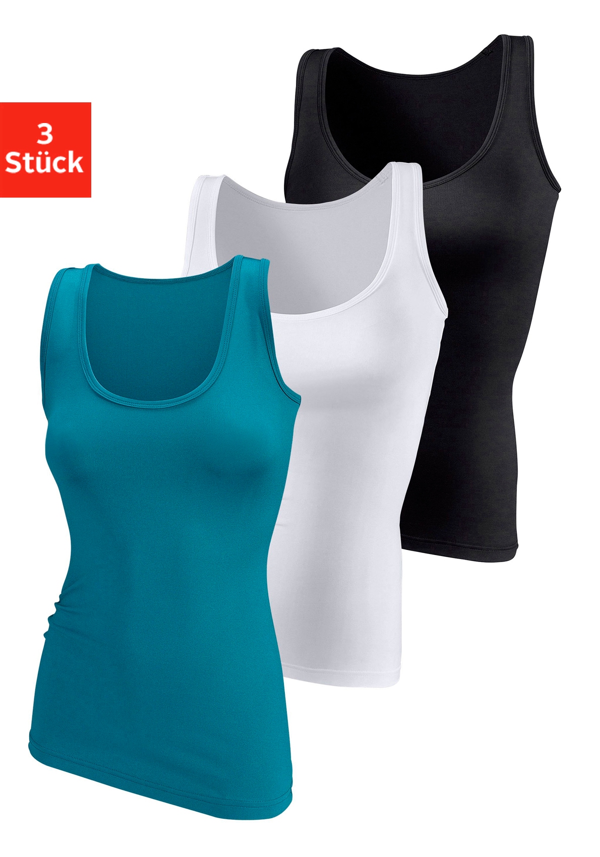 Tanktop, Microfaser, bei 3er-Pack), (Packung, Vivance OTTO aus Unterziehshirt weicher active online Unterhemd,