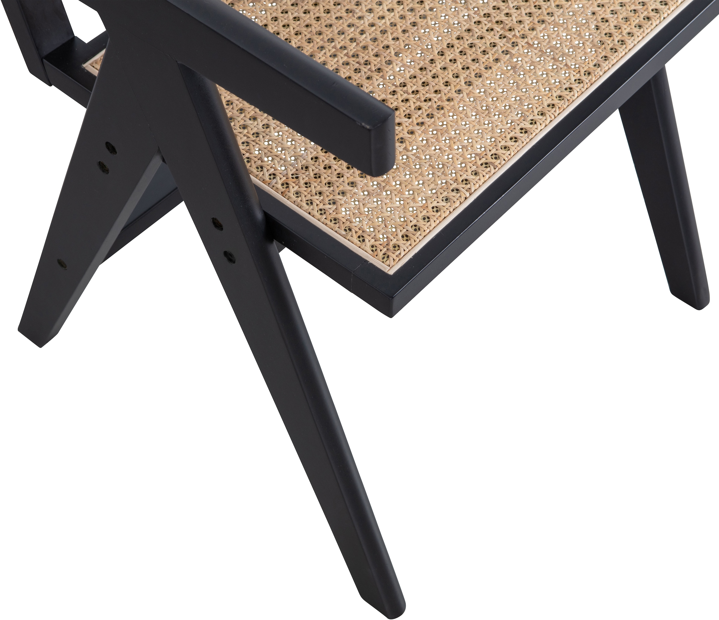 WOOOD Esszimmerstuhl »Gunn mit Kiefernholz und Rattangeflecht B 54 x T 54 x H 80 cm« () Kiefernholz mit Rattangeflecht, behandeltes Holz für lange Lebensdauer