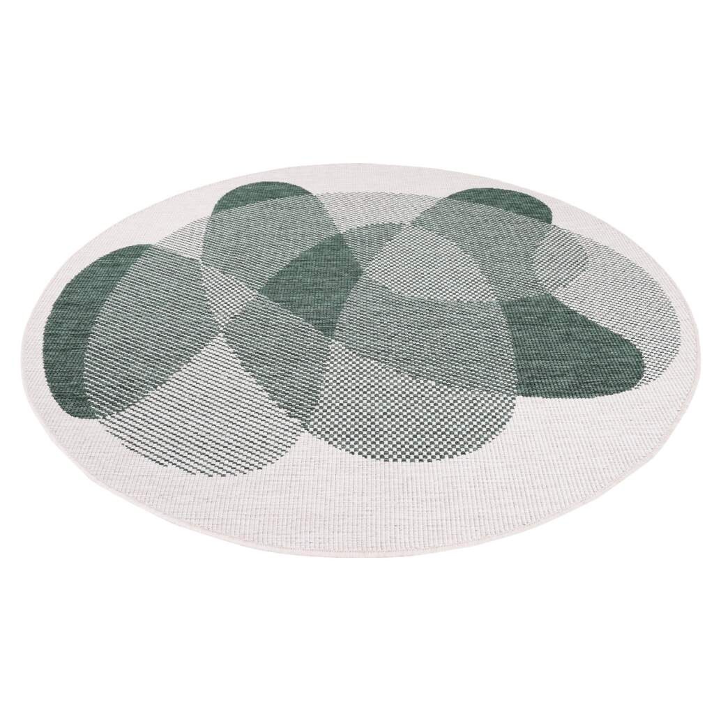 Carpet City Outdoorteppich »DUO RUG 5835«, rund, Wendeteppich Wetterfest In- & Outdoor, Balkon, Terrasse, Wohnzimmer