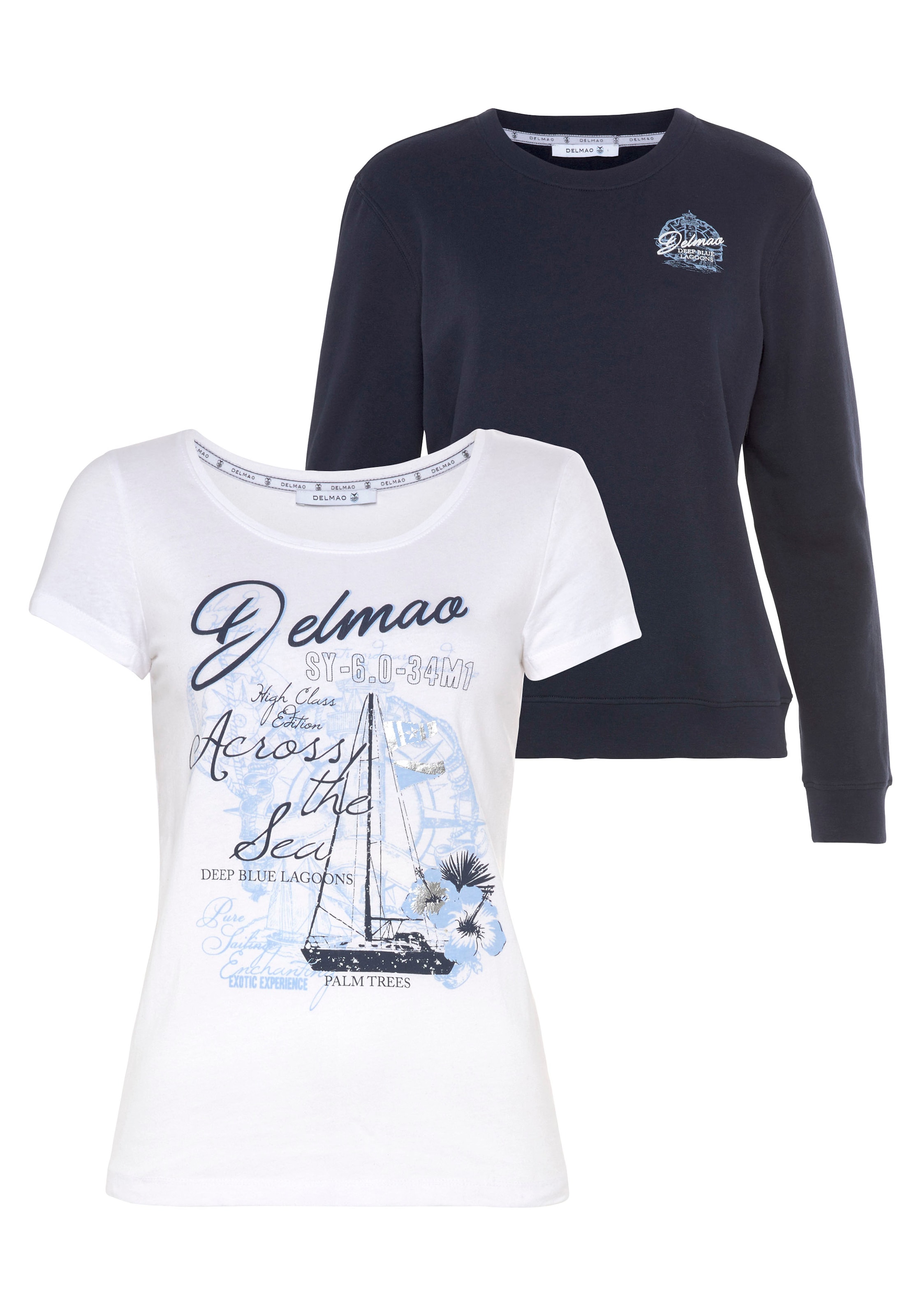 DELMAO Sweatshirt, (Spar-Set, 2 tlg., Sweatshirt + T-Shirt), mit passendem T -Shirt ---NEUE MARKE! im OTTO Online Shop