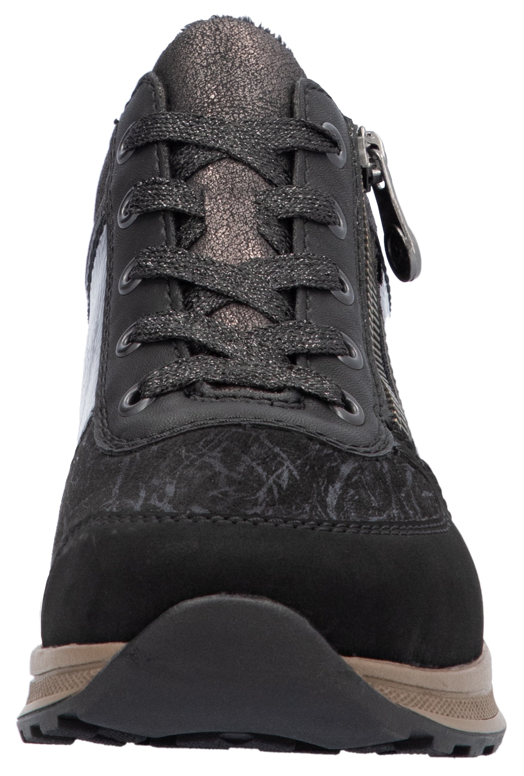 Rieker Sneaker  , Freizeitschuh, Halbschuh, Schnürschuh mit seitlichem Reißverschluss