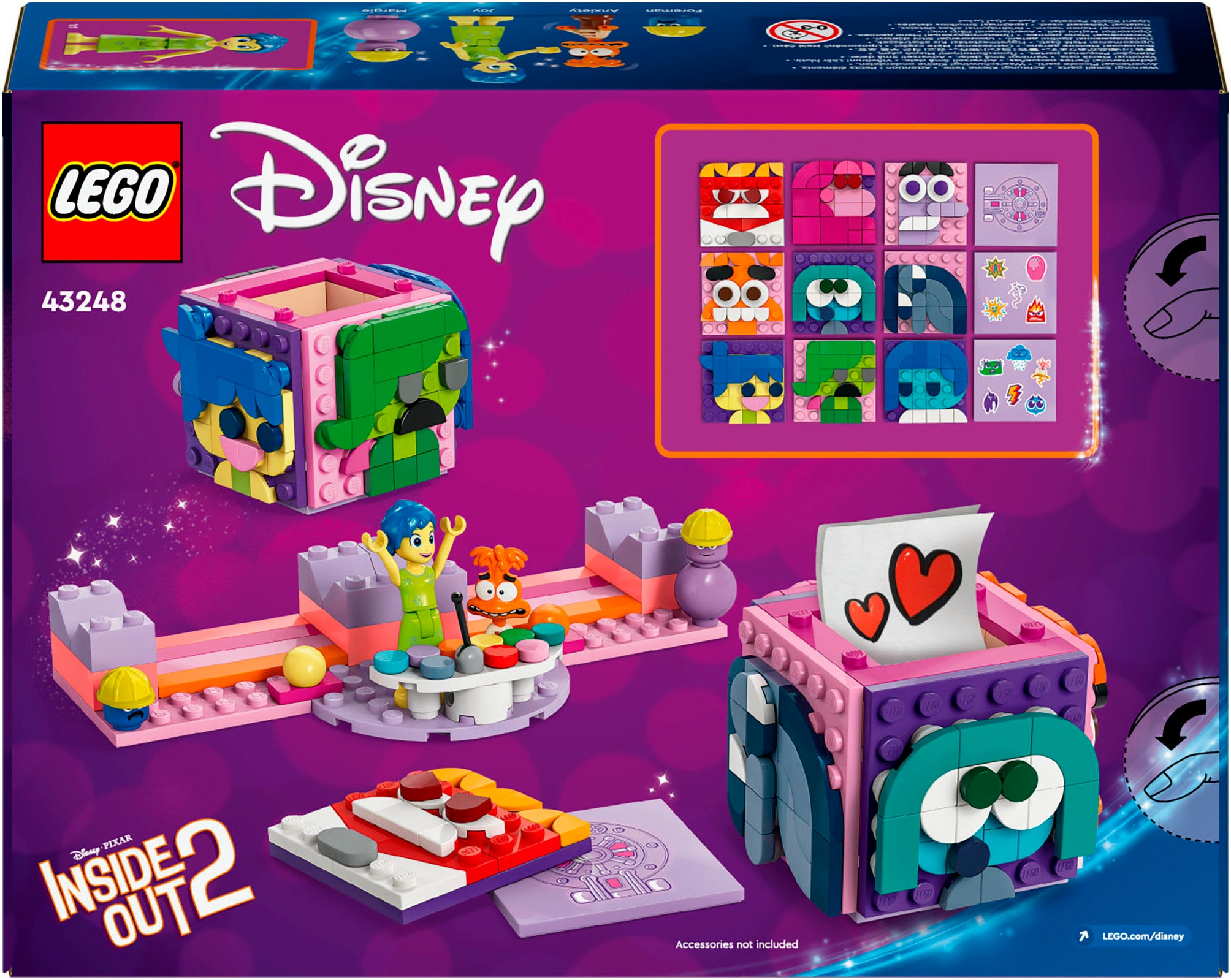 LEGO® Konstruktionsspielsteine »Alles steht Kopf 2 Stimmungswürfel (43248), LEGO Disney Pixar«, (394 St.)