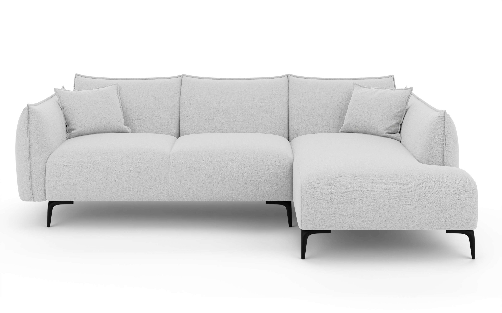 LeGer Home by Lena Gercke Ecksofa »Adelita mit Ottomane links oder rechts bestellbar, B/H/T 270/97/168«, L-Form mit Wellenunterfederung, enthält 2 Zierkissen
