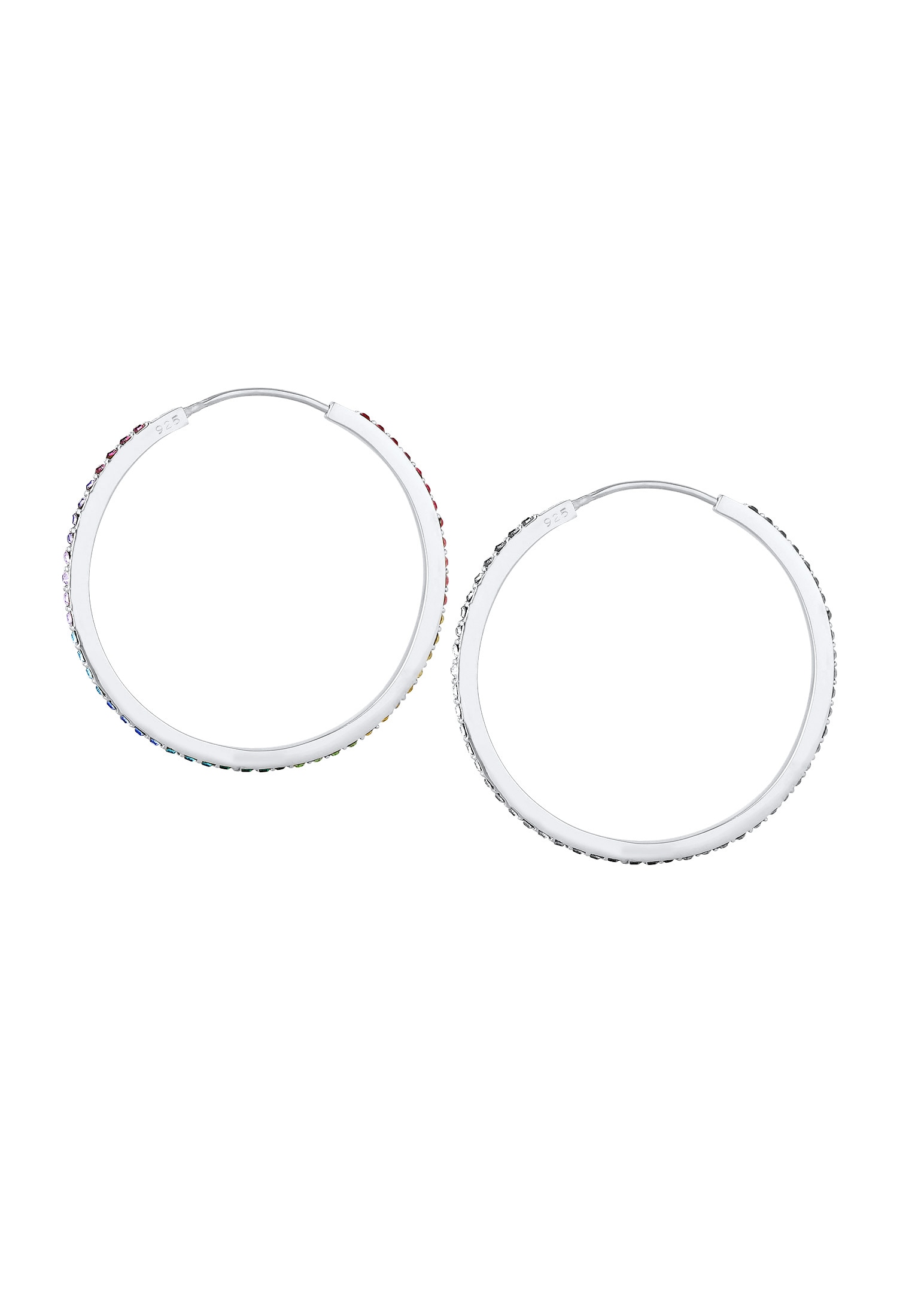 Elli Paar Creolen »Ohrringe Creole Regenbogen Kristalle 925 Silber«