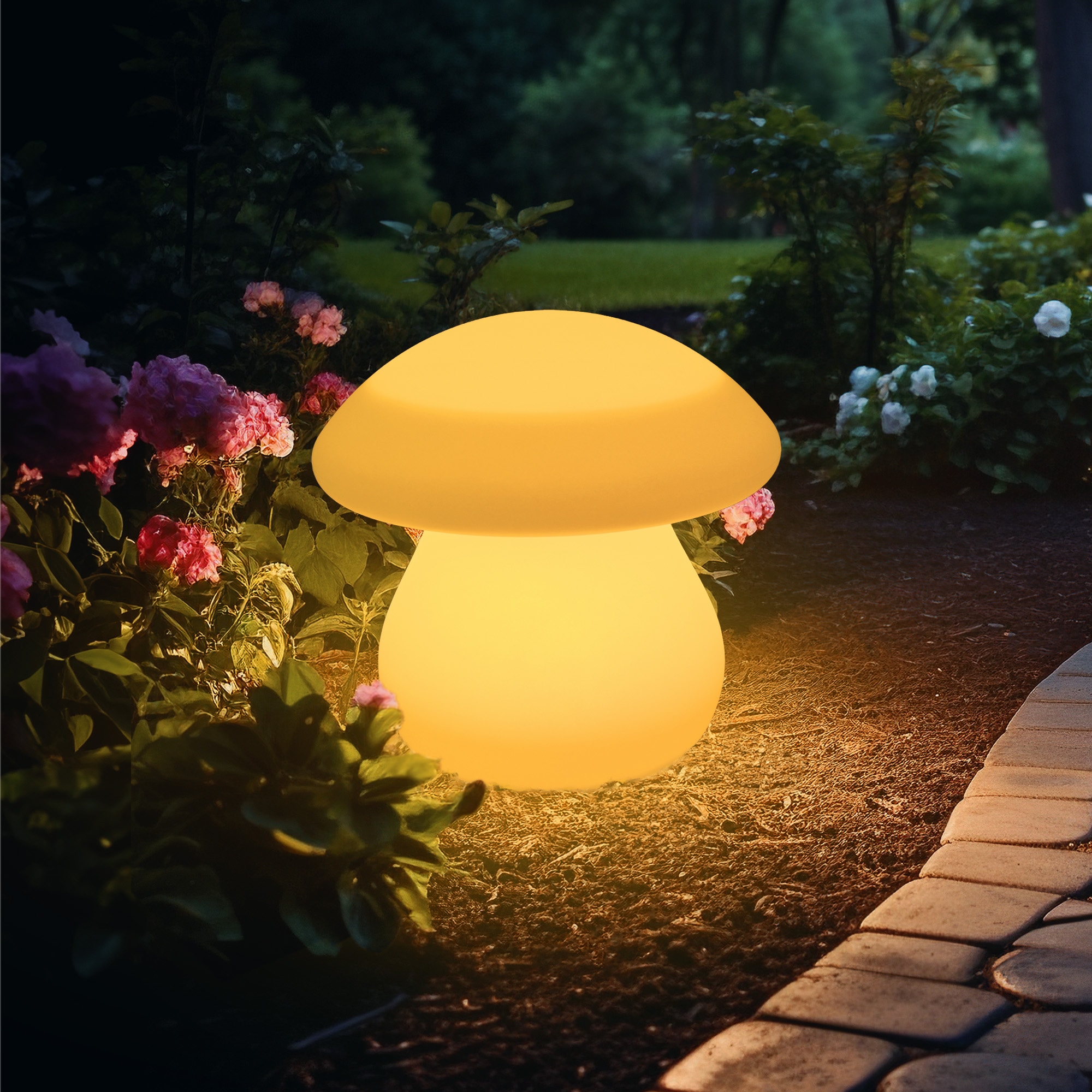 my home LED Solarleuchte »Elowyn, LED-Solar Pilz« LED-Modul 1 Stk. RGB | Warmweiß mit Erdspieß und Fernbedienung