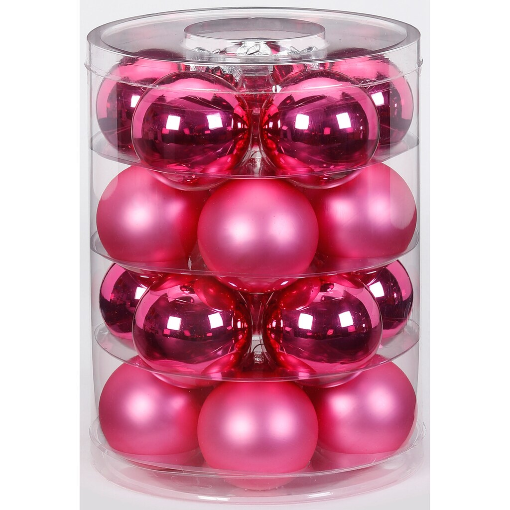 MAGIC by Inge Weihnachtsbaumkugel »Jelly Pink, Weihnachtsdeko, Christbaumschmuck, Christbaumkugeln Glas«, (Set, 32 St.)