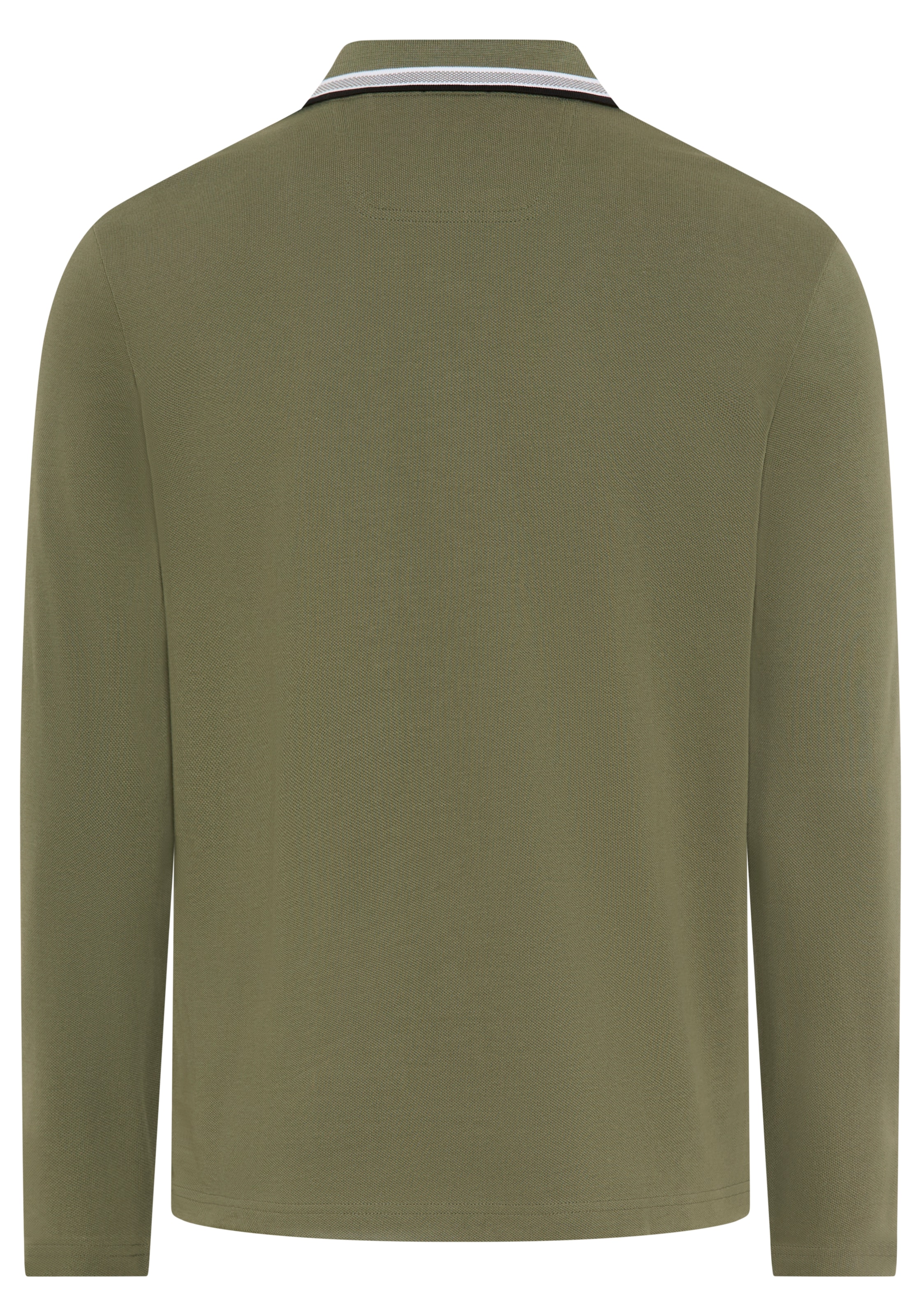 BOSS GREEN Langarm-Poloshirt »Plisy« mit Streifen am Kragen