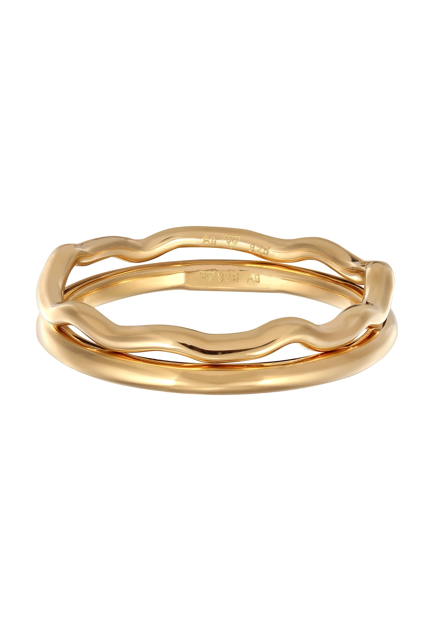 Elli Ring-Set »Ring Stapelringe 2er Set Bandringe 925 Silber«