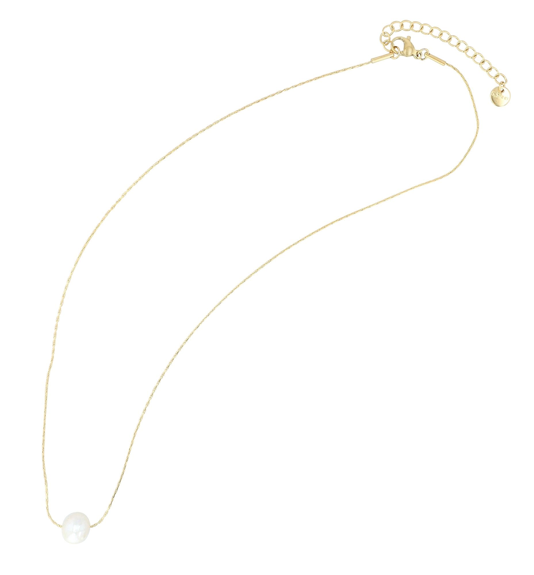 Adelia´s Gliederkette »Damen Halskette aus Edelstahl mit Perle 43+5«