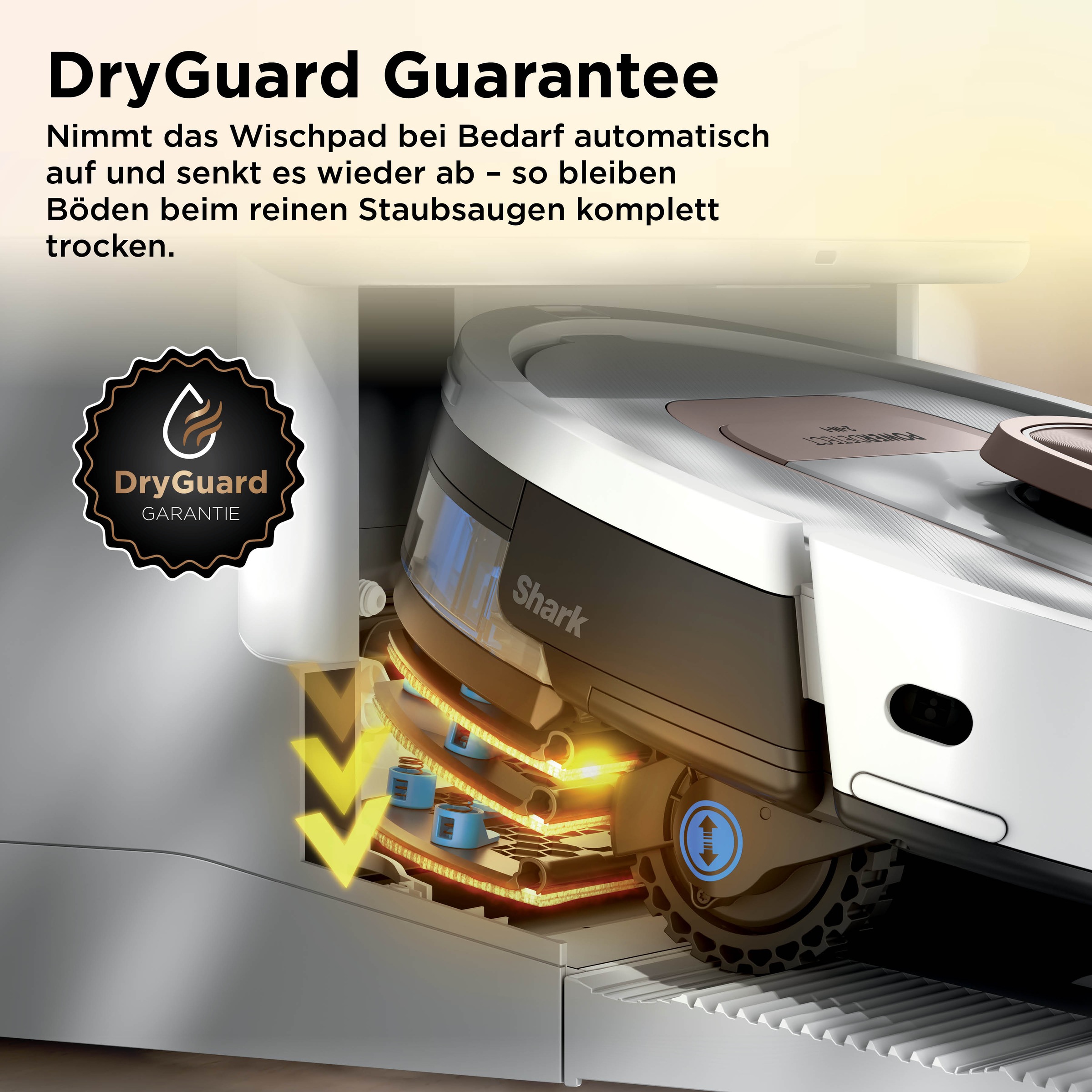 Shark Saugroboter »Shark ThermaCharged PowerDetect Saugroboter RV2900XEEUWH« beheizte Basisstation verwendet 85°C heißes Wasser und 80°C warme Luft