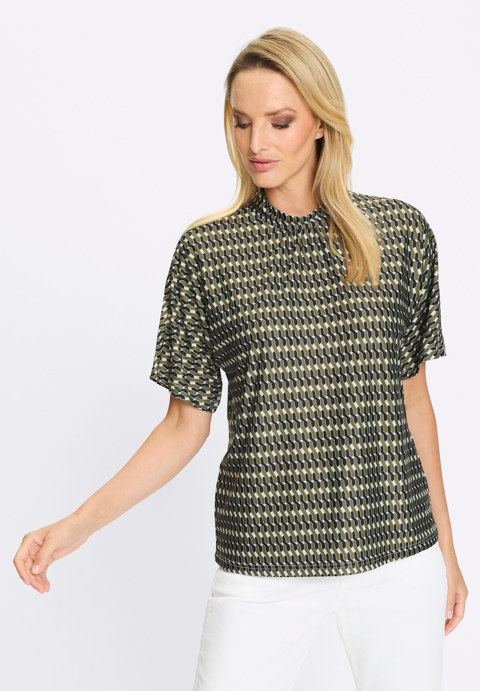 heine T-Shirt »Shirtbluse Blusenshirt Ausschnitt mit Kräuselung«