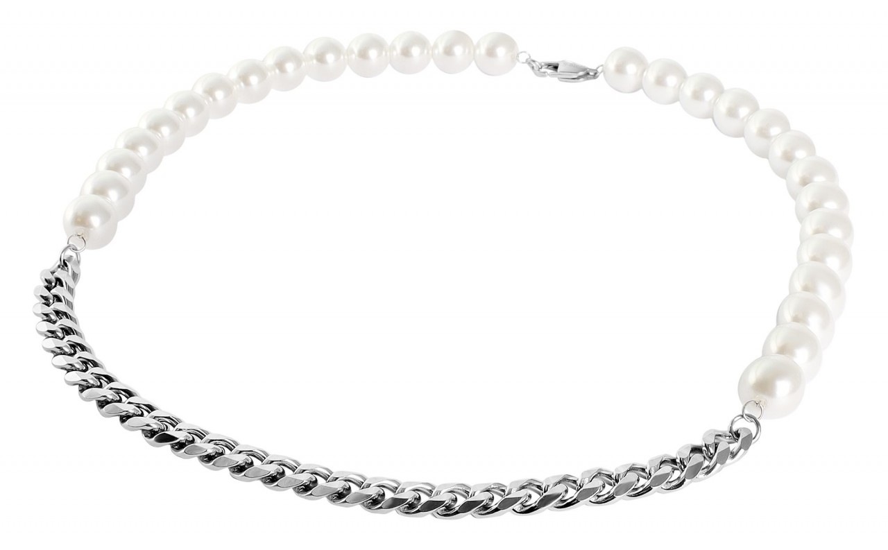 Adelia´s Edelstahlkette »Adelia's Damen Edelstahl Panzerkette Halskette mit Glas 45 cm«