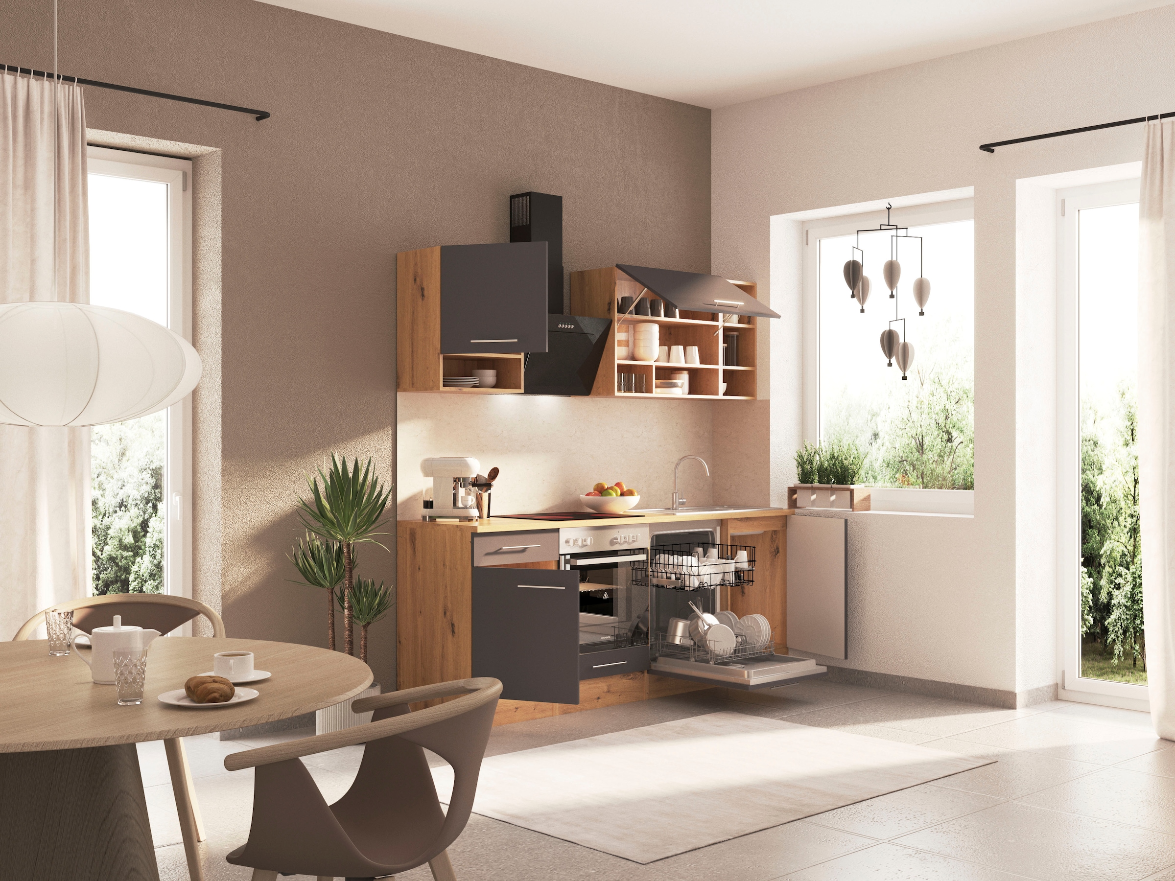 RESPEKTA Küche »Hilde« Breite 220 cm, wechselseitig aufbaubar, exkl. Konfiguration für OTTO