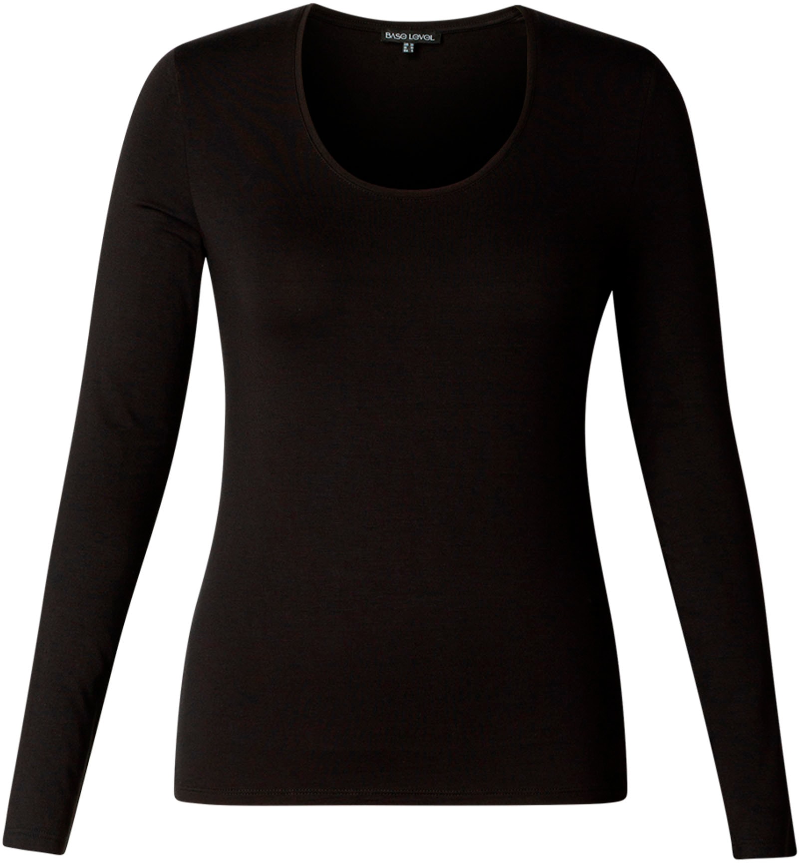 Base Level Curvy Langarmshirt, mit Rundhalsausschnitt