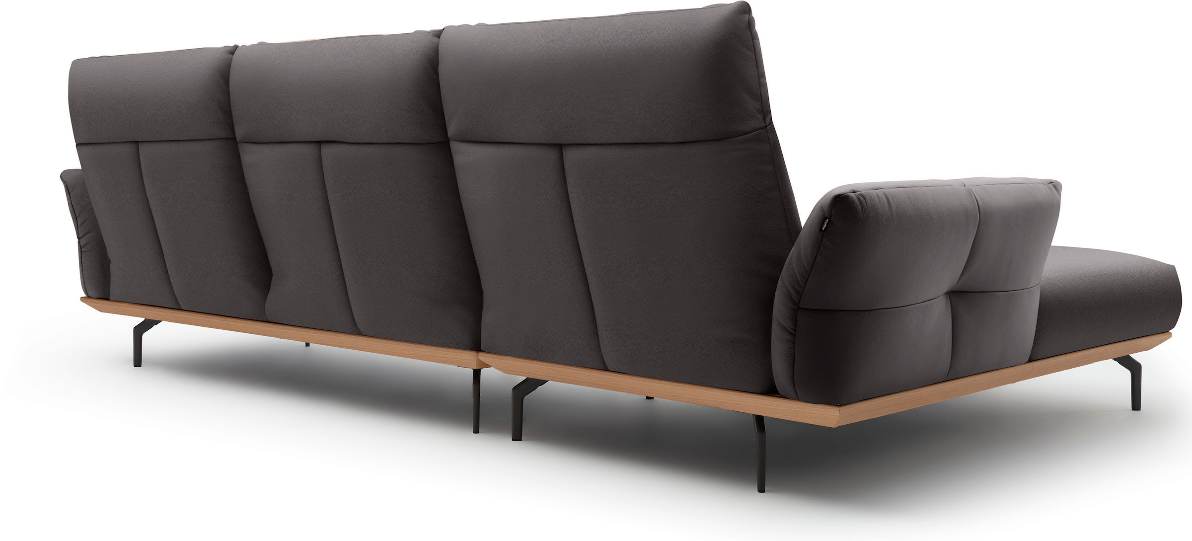 Creation BY ROLF BENZ Ecksofa »CR.460«, Sockel in Eiche, Winkelfüße in Umbragrau, Breite 318 cm