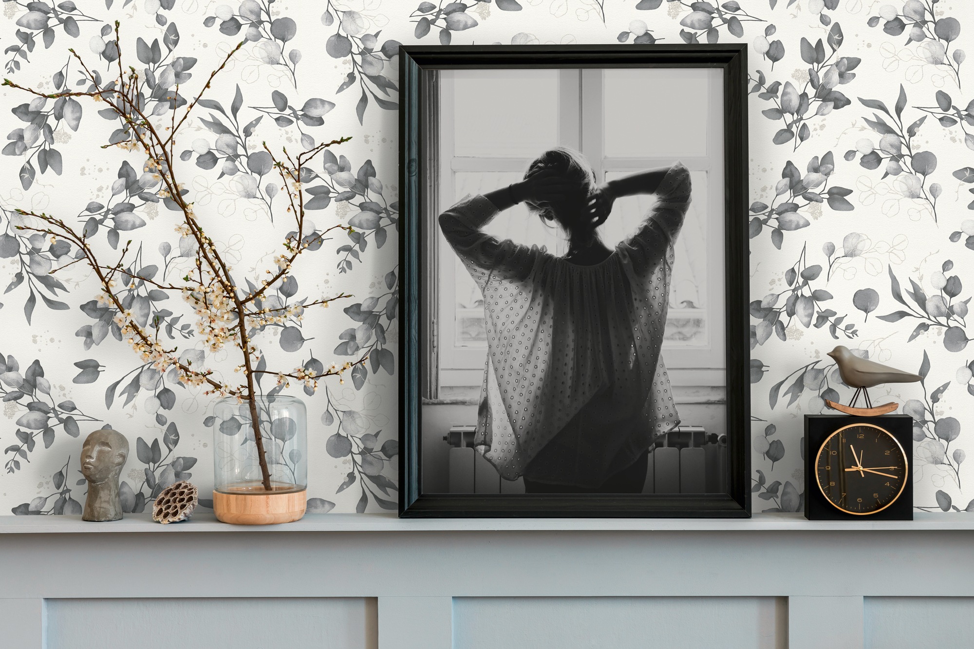 A.S. Création Vliestapete »Pure Elegance Blumen-Tapete Mustertapete Blümchen Blattmuster« leicht glänzend glatt Vliestapete floral für Schlafzimmer Küche Wohnzimmer Blumen Design
