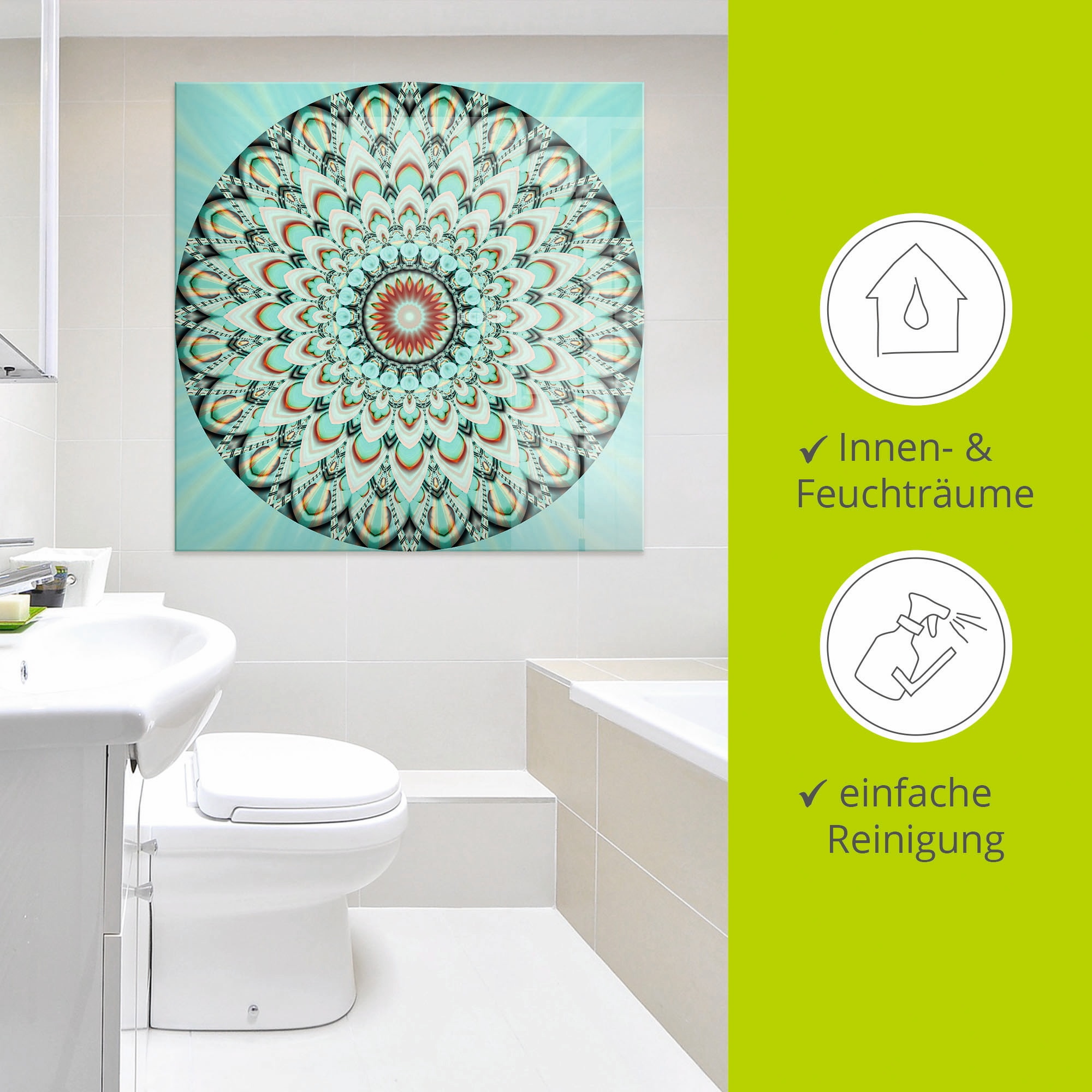 Artland Glasbild »Mandala Integrität«, Muster, (1 St.), in verschiedenen Größen