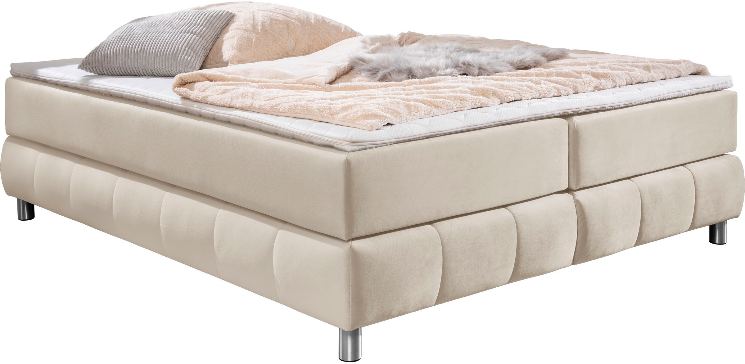 Home affaire Boxspringbett »Salo« Ohne Kopfteil, inkl. Topper, auch in Überlänge 220 cm