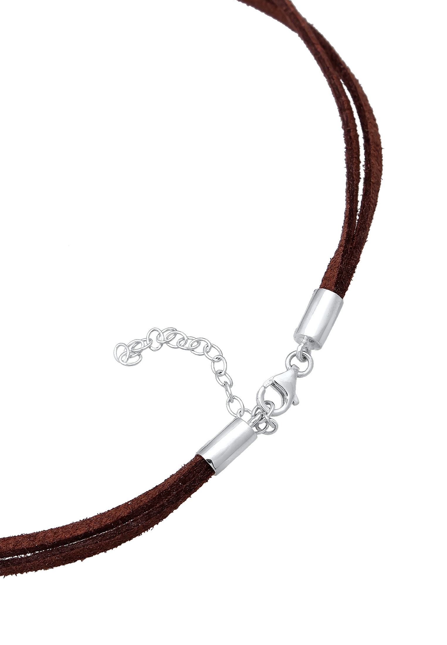 Elli Choker »Halskette Halsband Braun Choker mit Kreis 925 Silber«