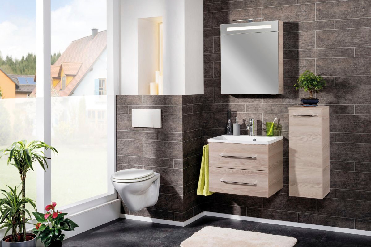 FACKELMANN Spiegelschrank »CL 60 - Alaska-Esche«, Badmöbel Breite 60 cm, 1 Tür