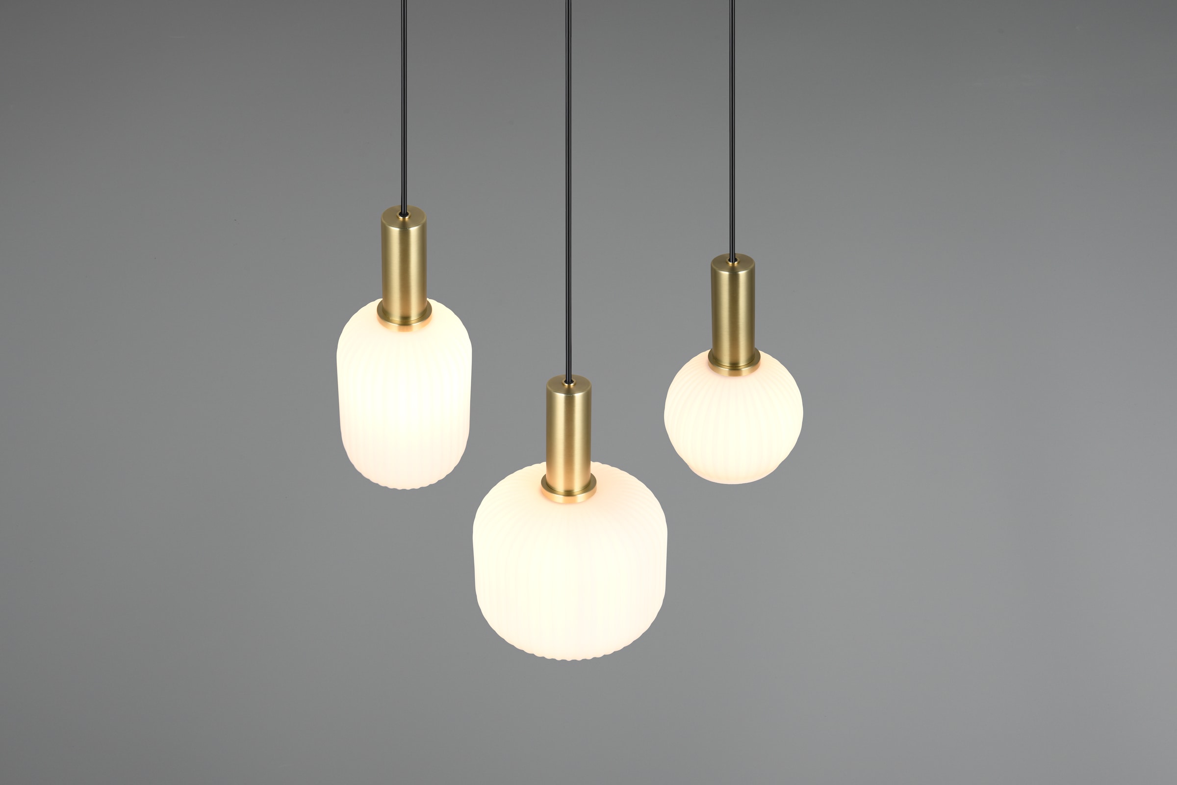 TRIO Leuchten Pendelleuchte »DIVA, E27 Hängelampe 3-flammig mit Glasschirm, exkl 3xE27 max 10W« E27 1 Stk. warmweiß - kaltweiß höhenverstellbar bis max 150cm Hängeleuchte Ø 30 cm Wohnzimmer Küche
