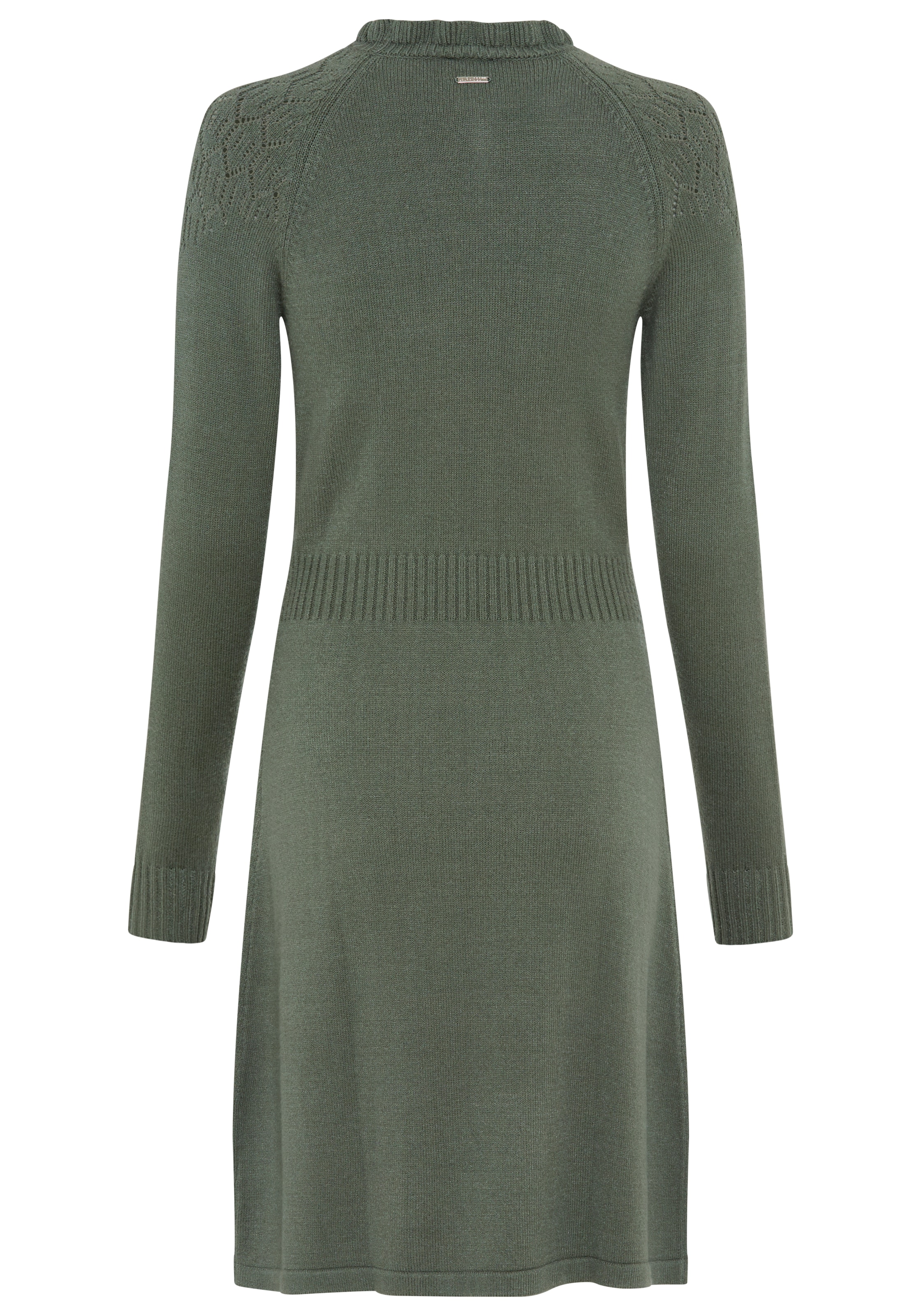 Laura Scott Strickkleid mit edlem Ajourmuster und süßem Stehkragen