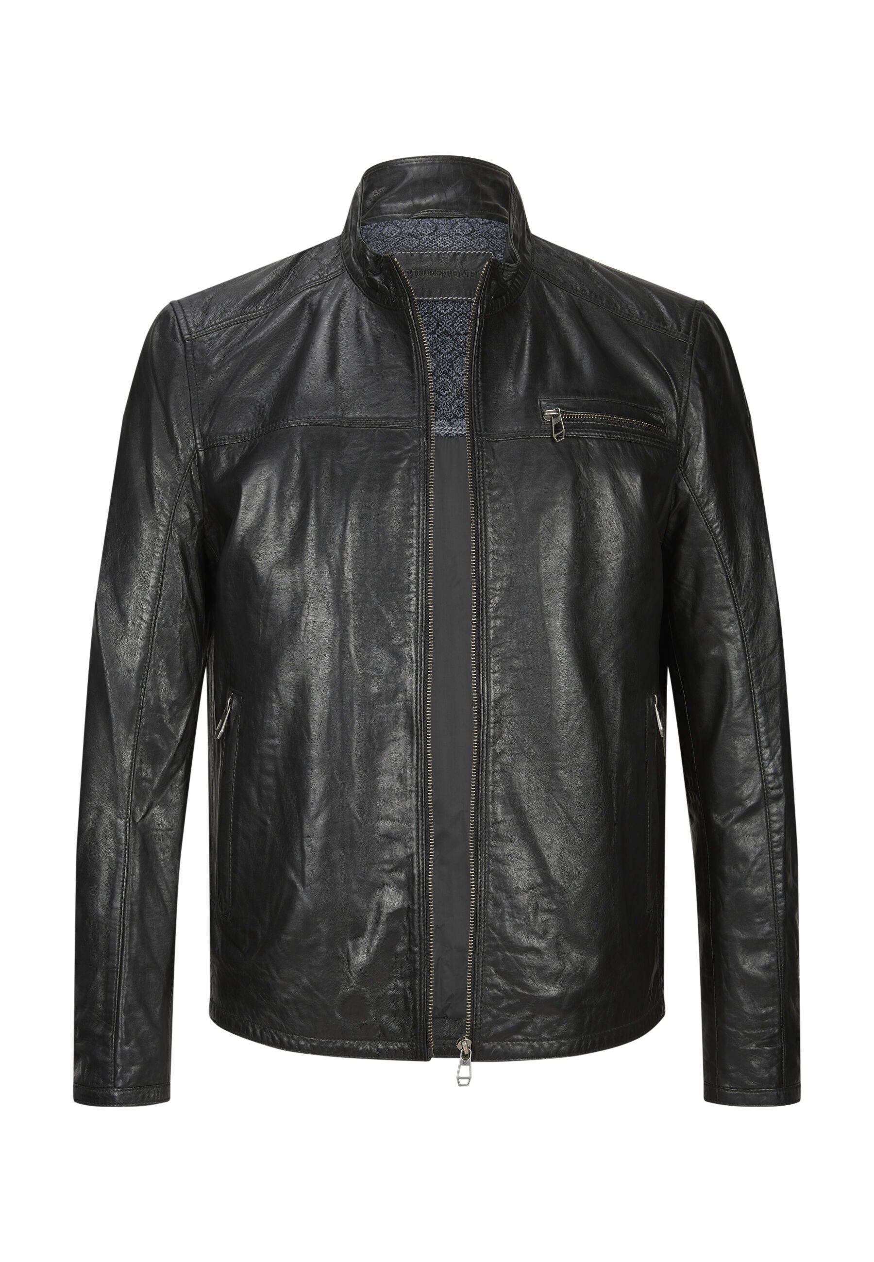 Milestone Lederjacke »MSMarco« ohne Kapuze robuste Metallreißverschlüsse