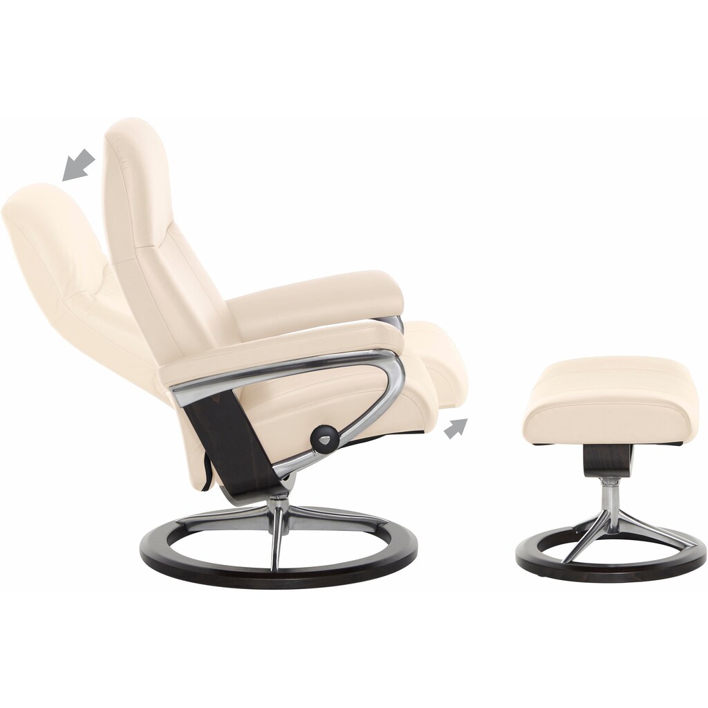 Stressless® Relaxsessel »Garda«, (Set, Relaxsessel mit Hocker), mit Hocker, mit Signature Base, Größe L, Gestell Wenge