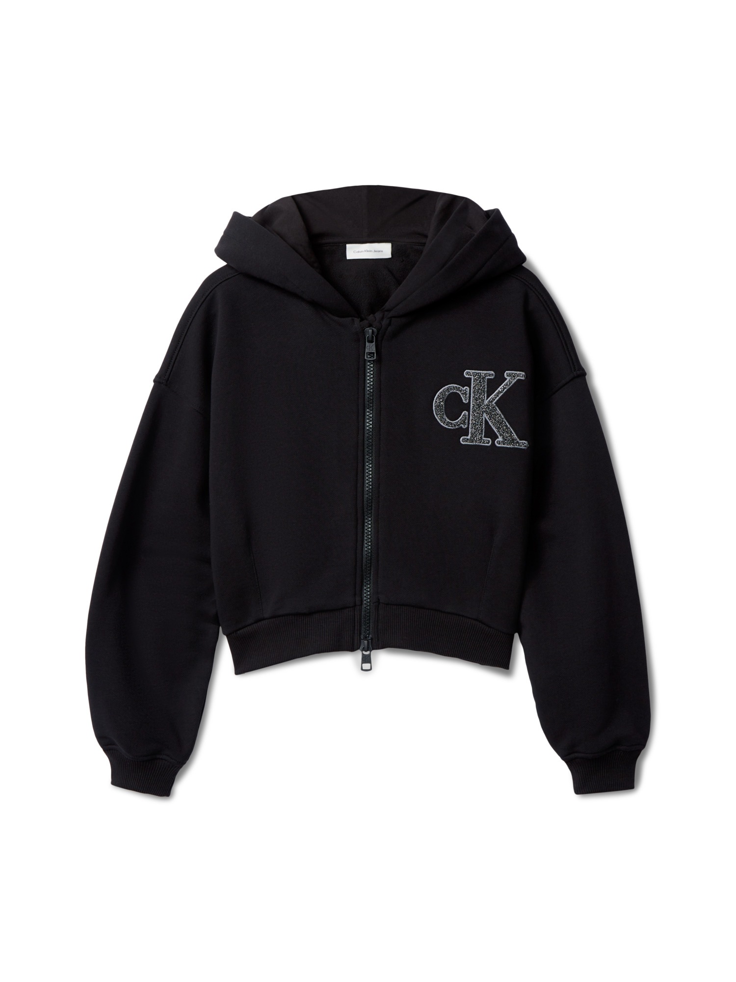 Calvin Klein Jeans Sweatjacke »CK LOGO TERRY ZIP THROUGH«, für Kinder bis 16 Jahre, mit Glitzer-Applikation