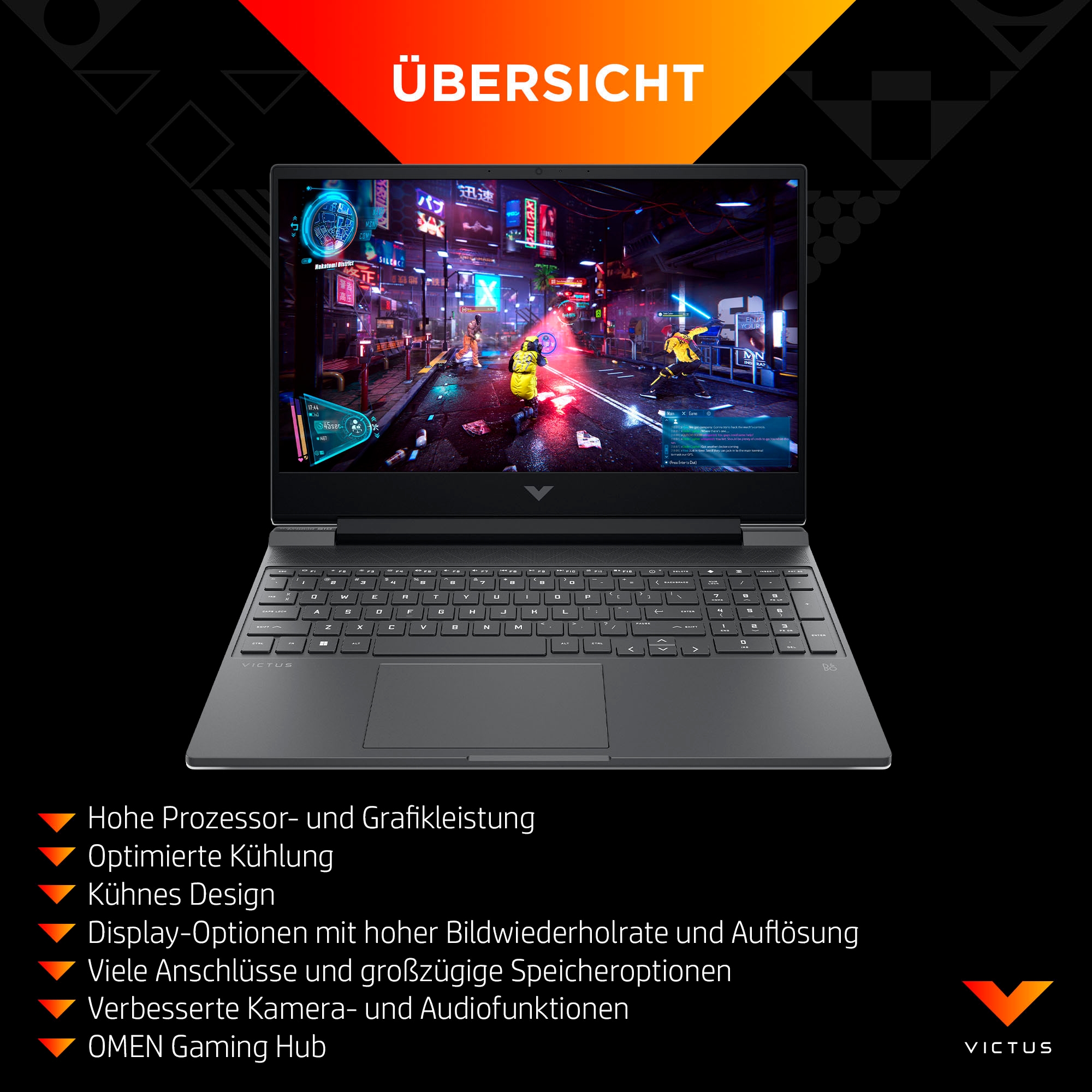 HP Gaming-Notebook »Victus 15-fa Intel« 39,6 cm / 15,6 ″ Intel Core i5 GeForce RTX 5050 512 GB SSD