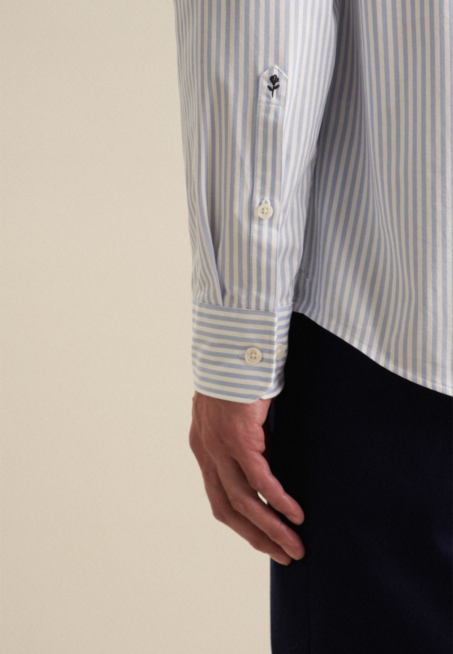 seidensticker Businesshemd »Schwarze Rose«, Regular Langarm Button-Down-Kragen Streifen