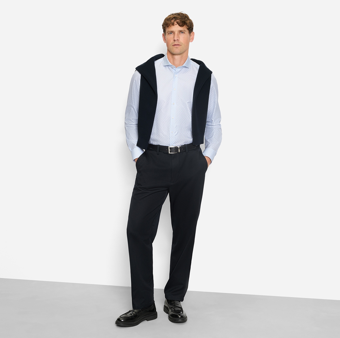 OLYMP Langarmhemd »Level Five« body fit, Haifischkragen, Webmuster, Businesshemd