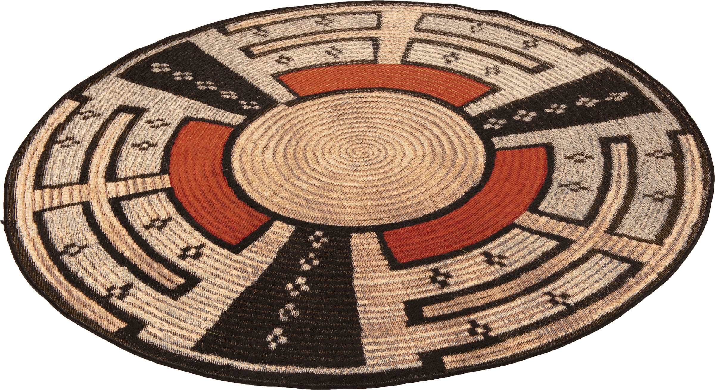 Gino Falcone Teppich »Outdoor-Africa 44« rund 5 mm Höhe Flachgewebe, In- und Outdoor geeignet, Wohnzimmer