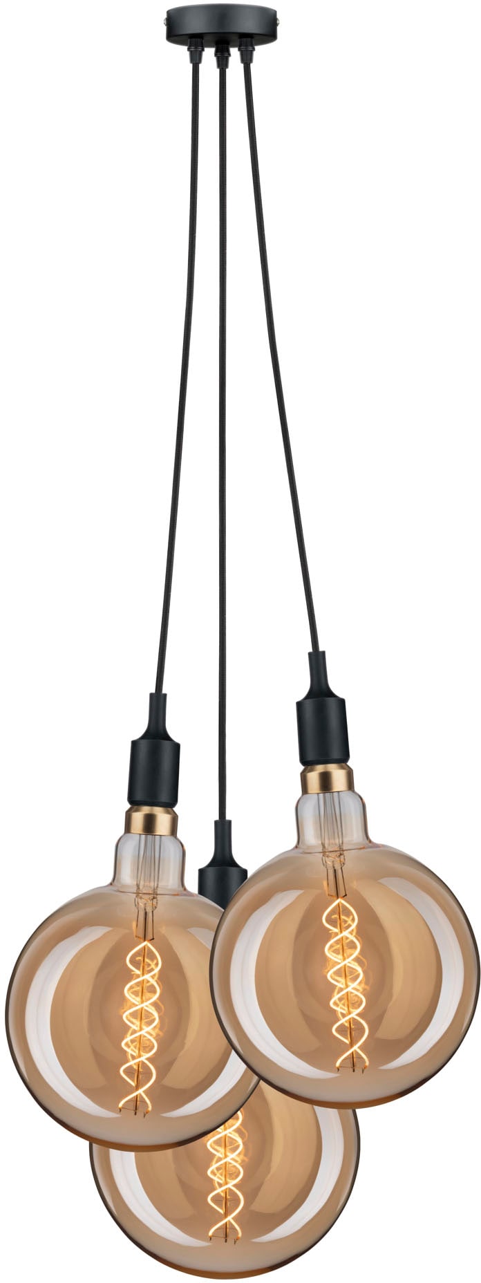 Paulmann Pendelleuchte »Neordic Ketil max. 3x60W Schwarz 230V Sililkon/Kunststoff«, 3 flammig, Leuchtmittel E27 | ohne Leuchtmittel, E27